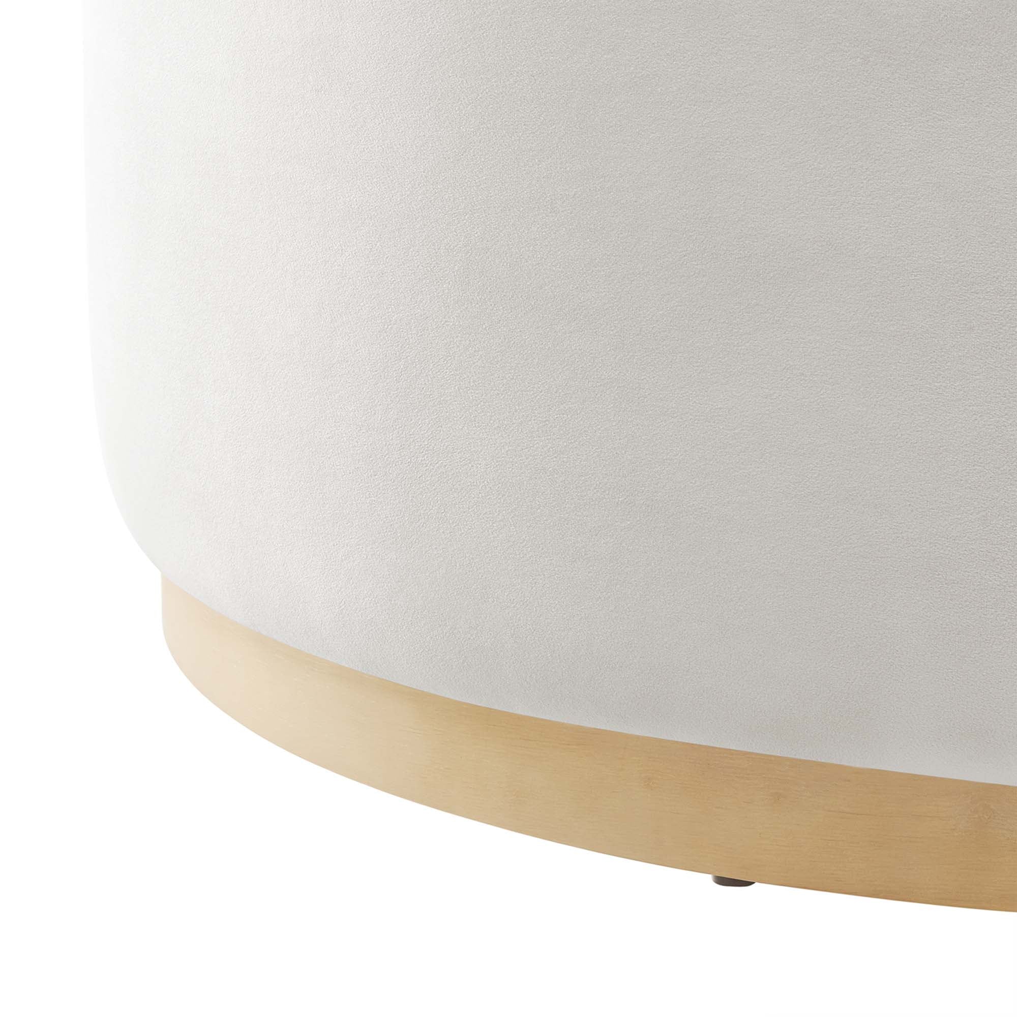 Tilden Large Round Performance Velvet Upholstered Ottoman