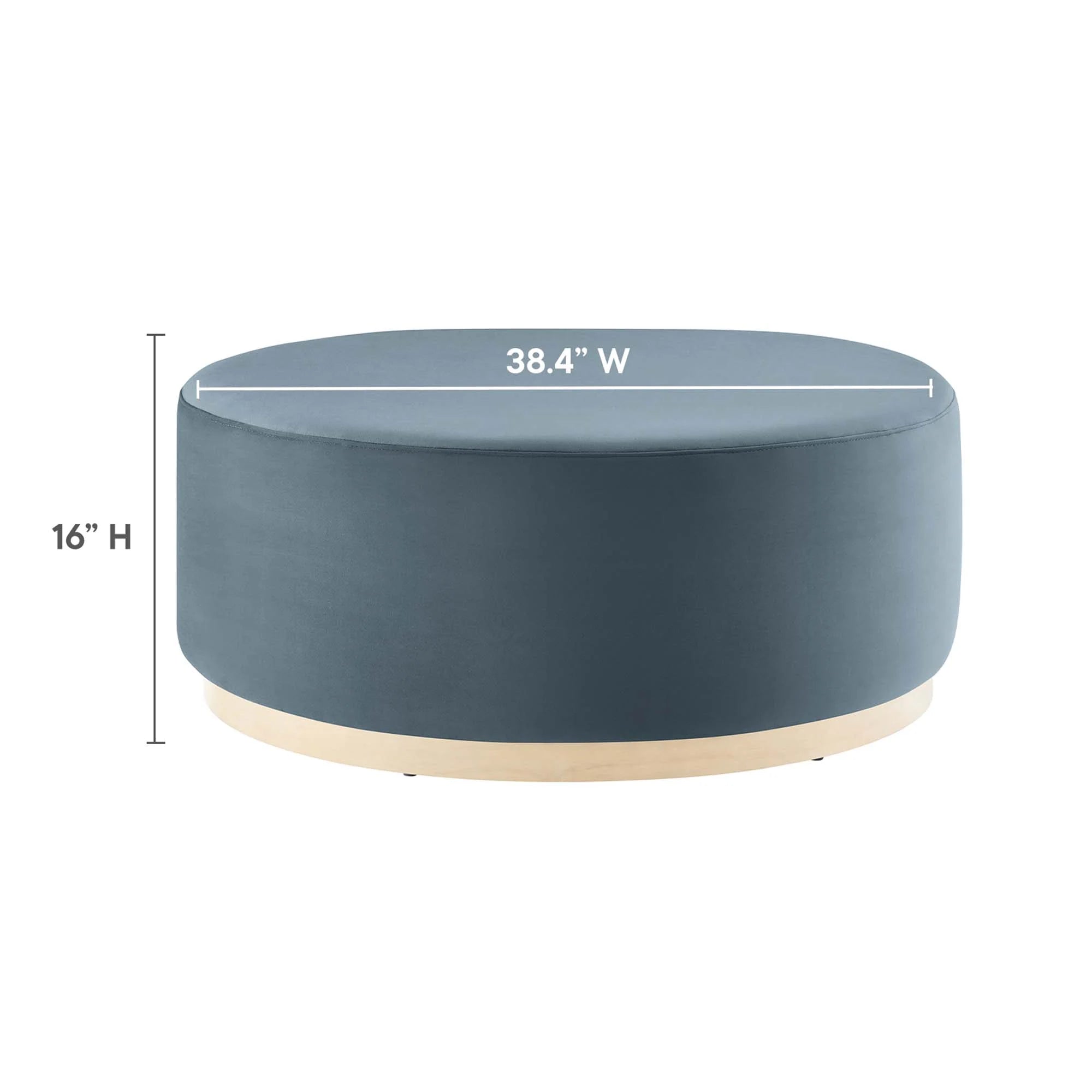 Tilden Large Round Performance Velvet Upholstered Ottoman