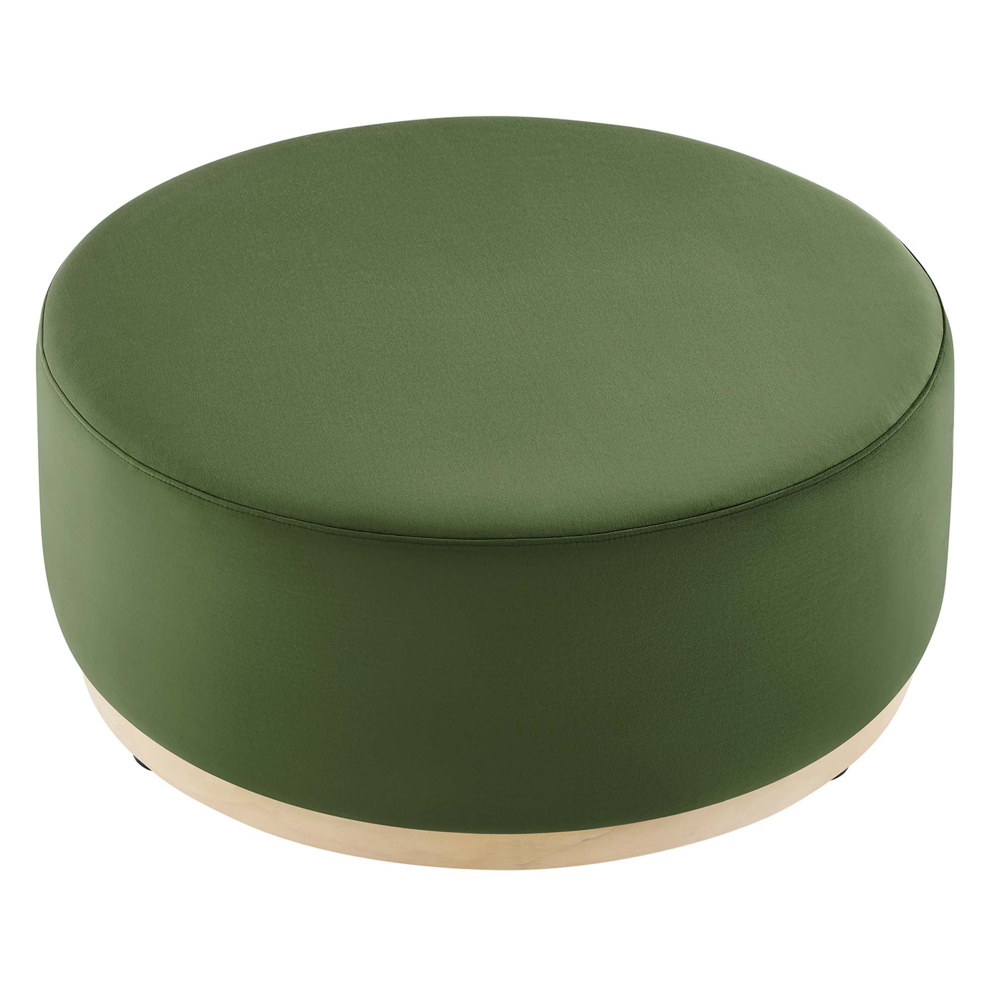 Tilden Large Round Performance Velvet Upholstered Ottoman