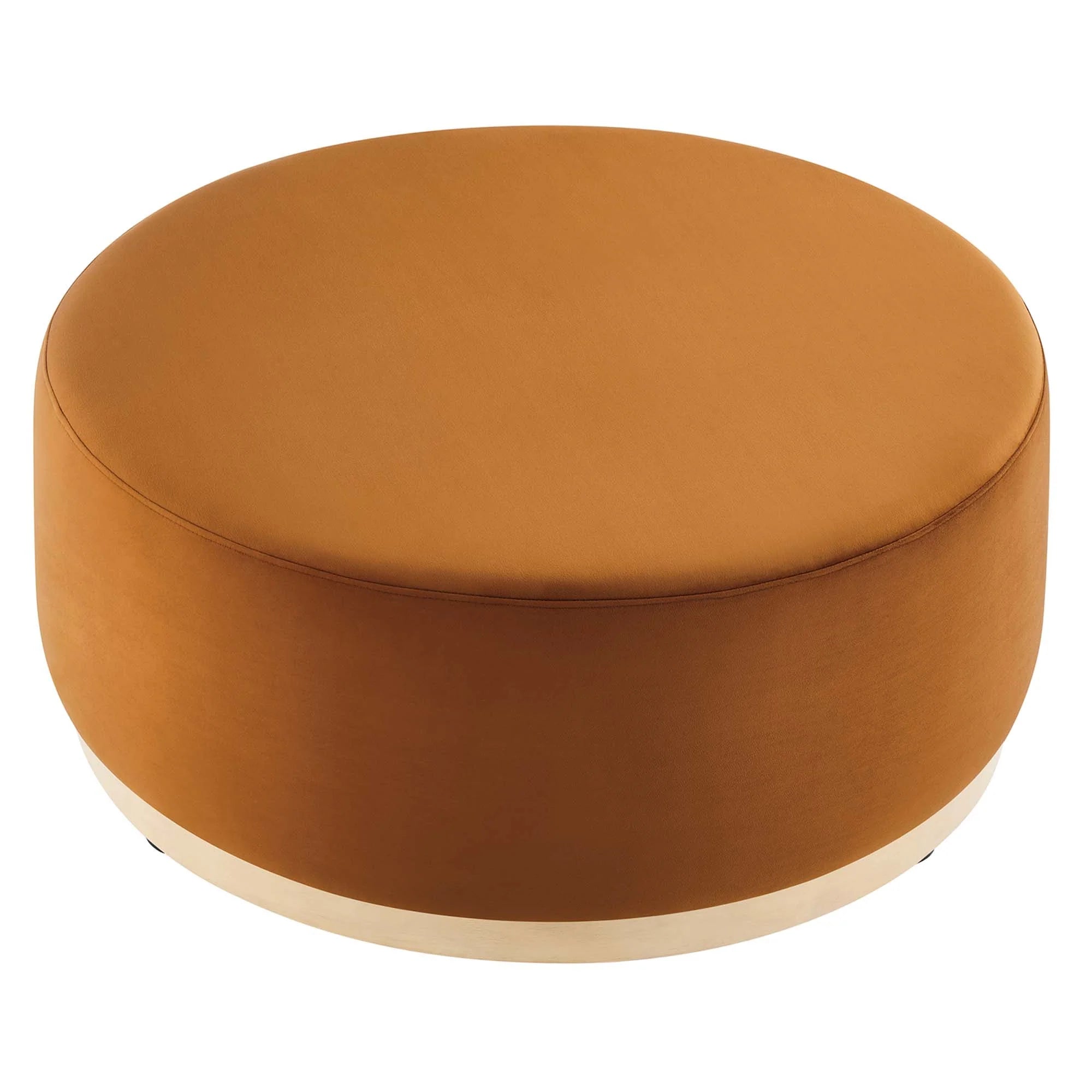 Tilden Large Round Performance Velvet Upholstered Ottoman