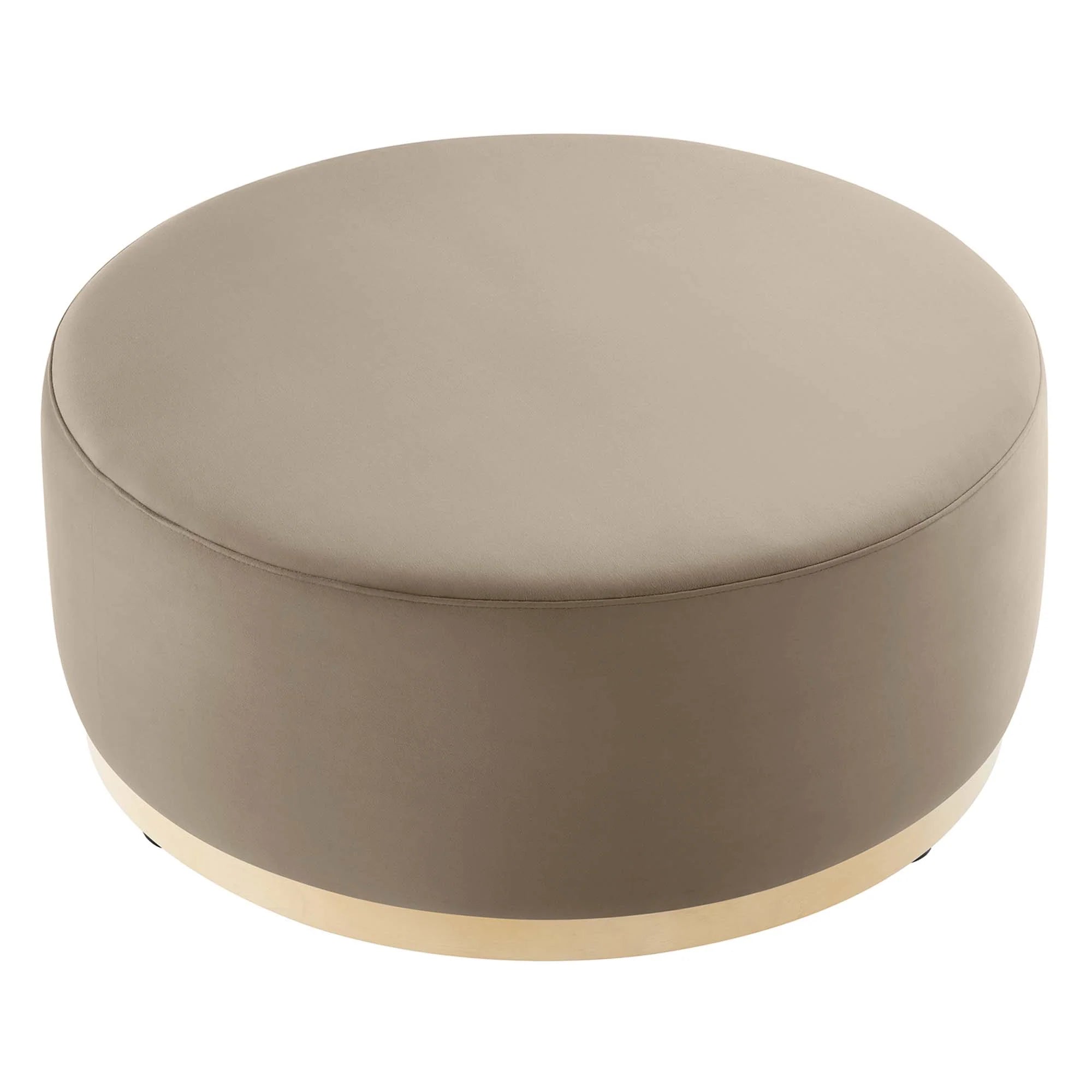 Tilden Large Round Performance Velvet Upholstered Ottoman