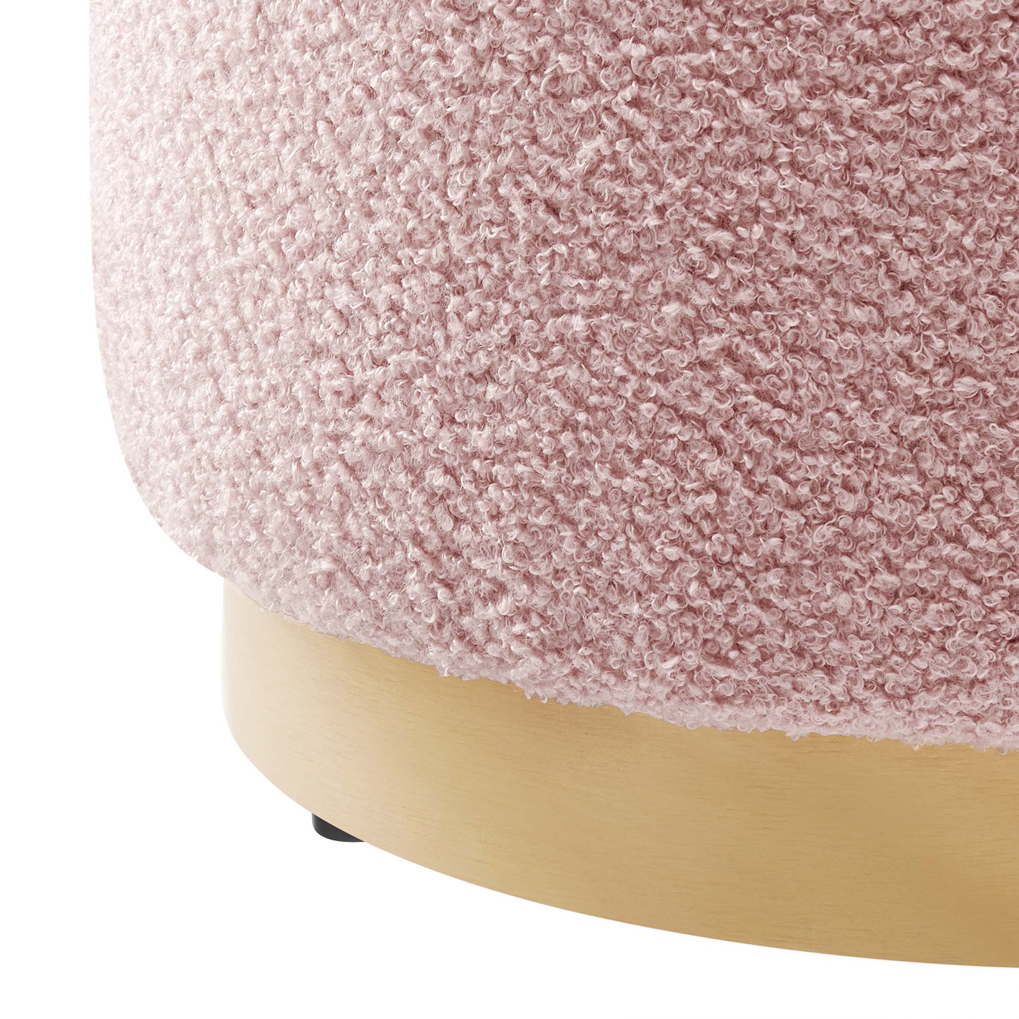 Tilden Round Sherpa Upholstered Ottoman