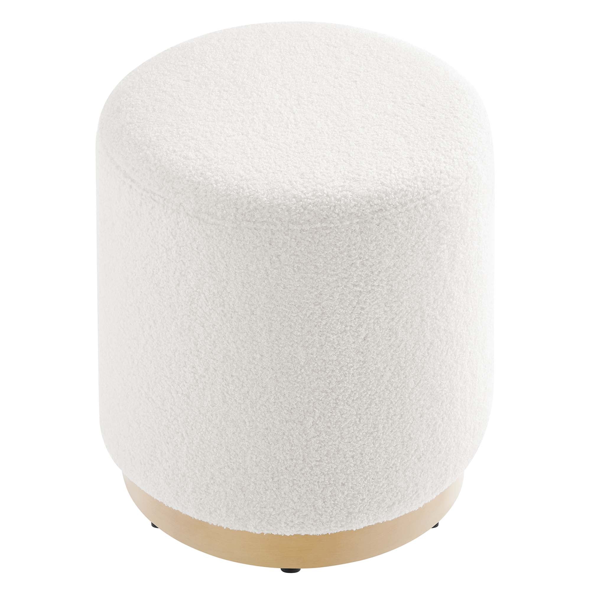 Tilden Round Sherpa Upholstered Ottoman