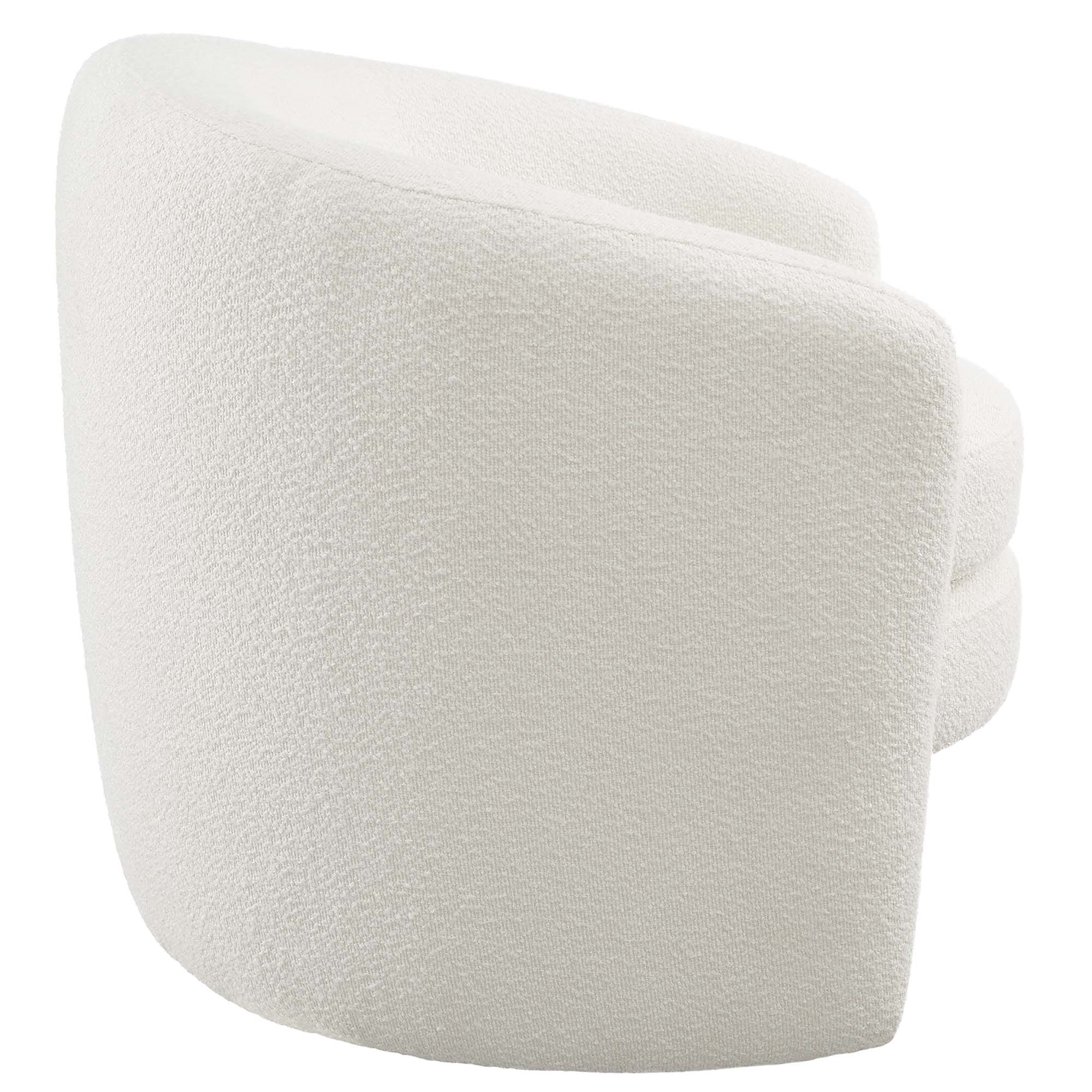 Fauteuil à dossier incurvé en tissu bouclé rembourré Affinity