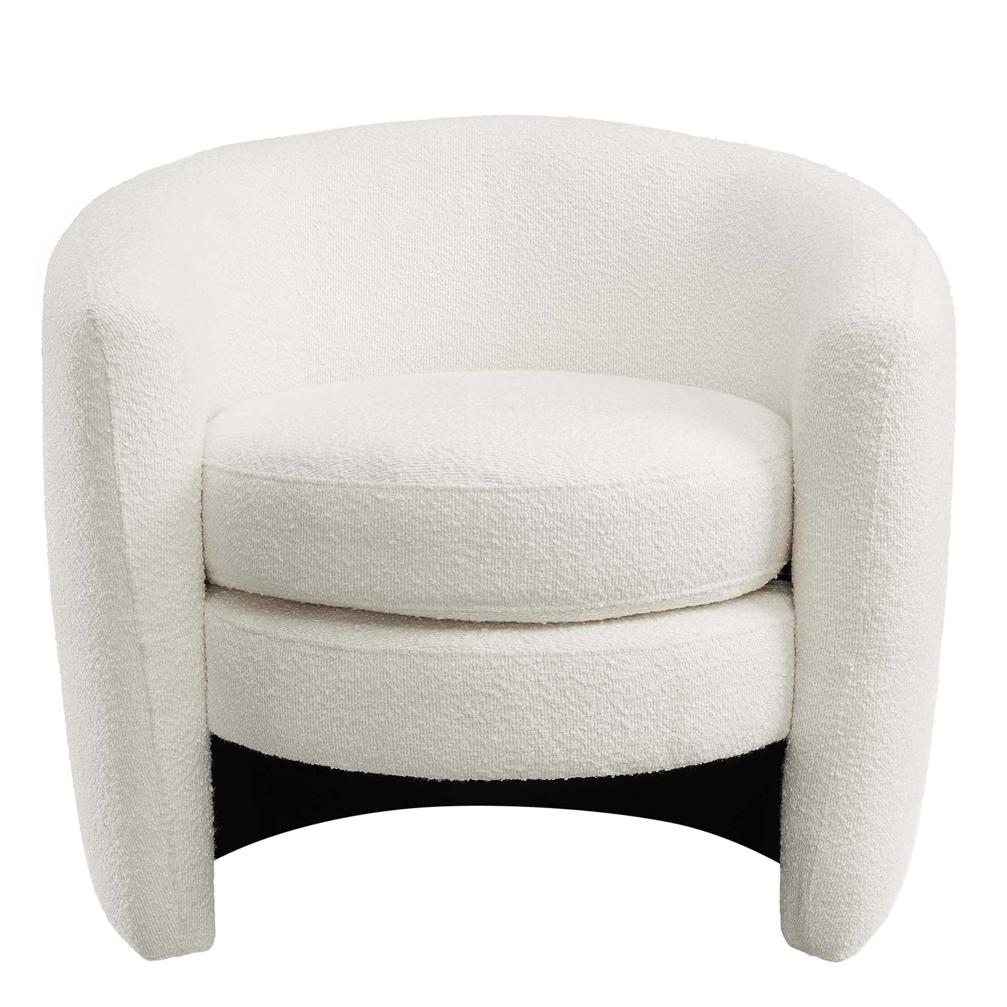 Fauteuil à dossier incurvé en tissu bouclé rembourré Affinity