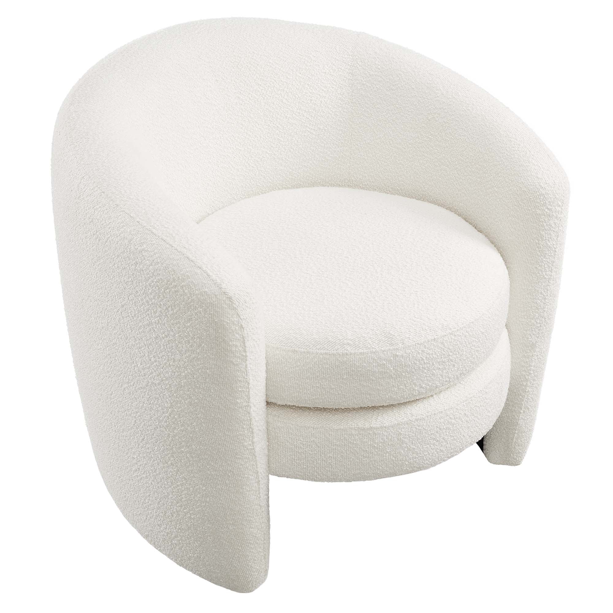 Fauteuil à dossier incurvé en tissu bouclé rembourré Affinity