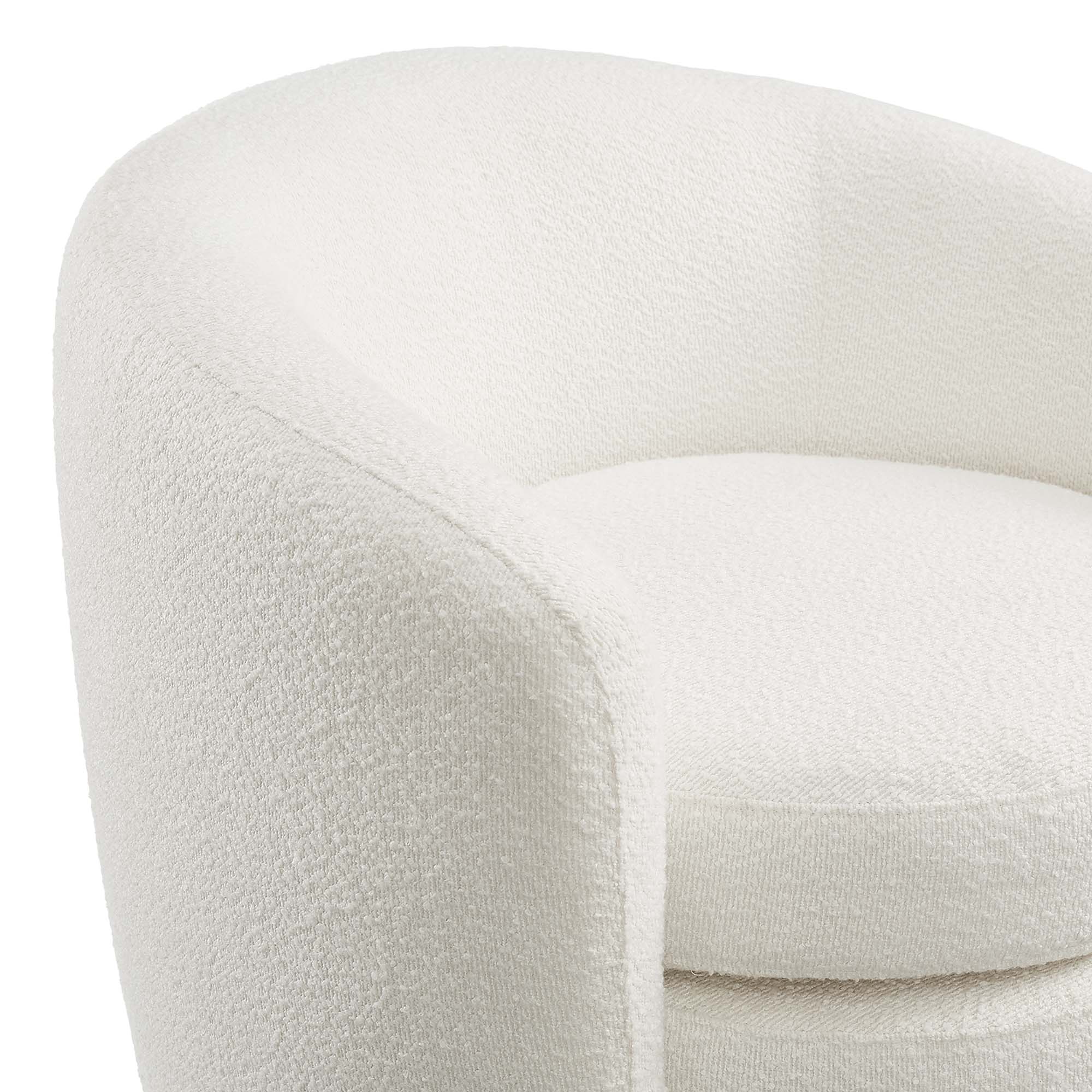 Fauteuil à dossier incurvé en tissu bouclé rembourré Affinity
