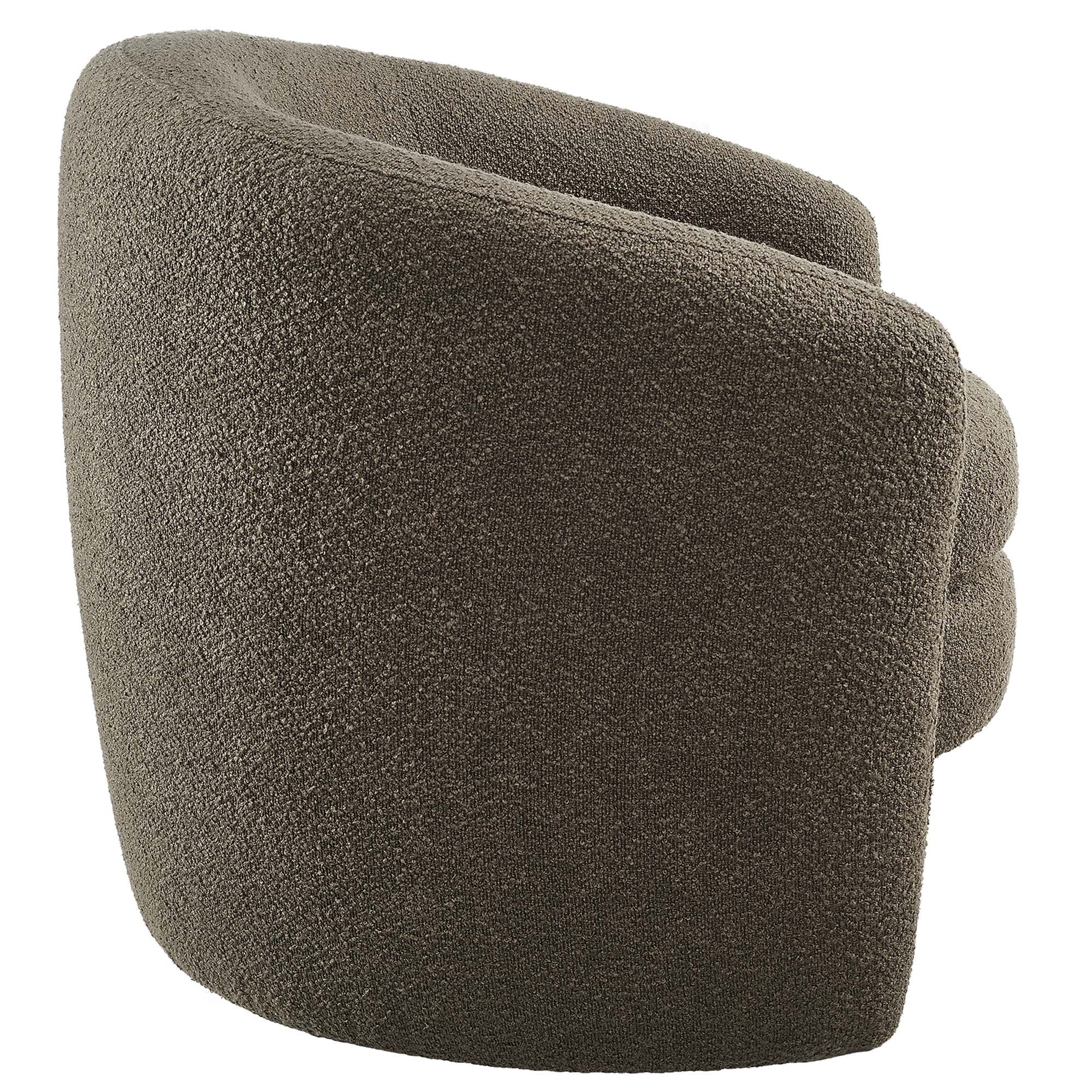 Fauteuil à dossier incurvé en tissu bouclé rembourré Affinity