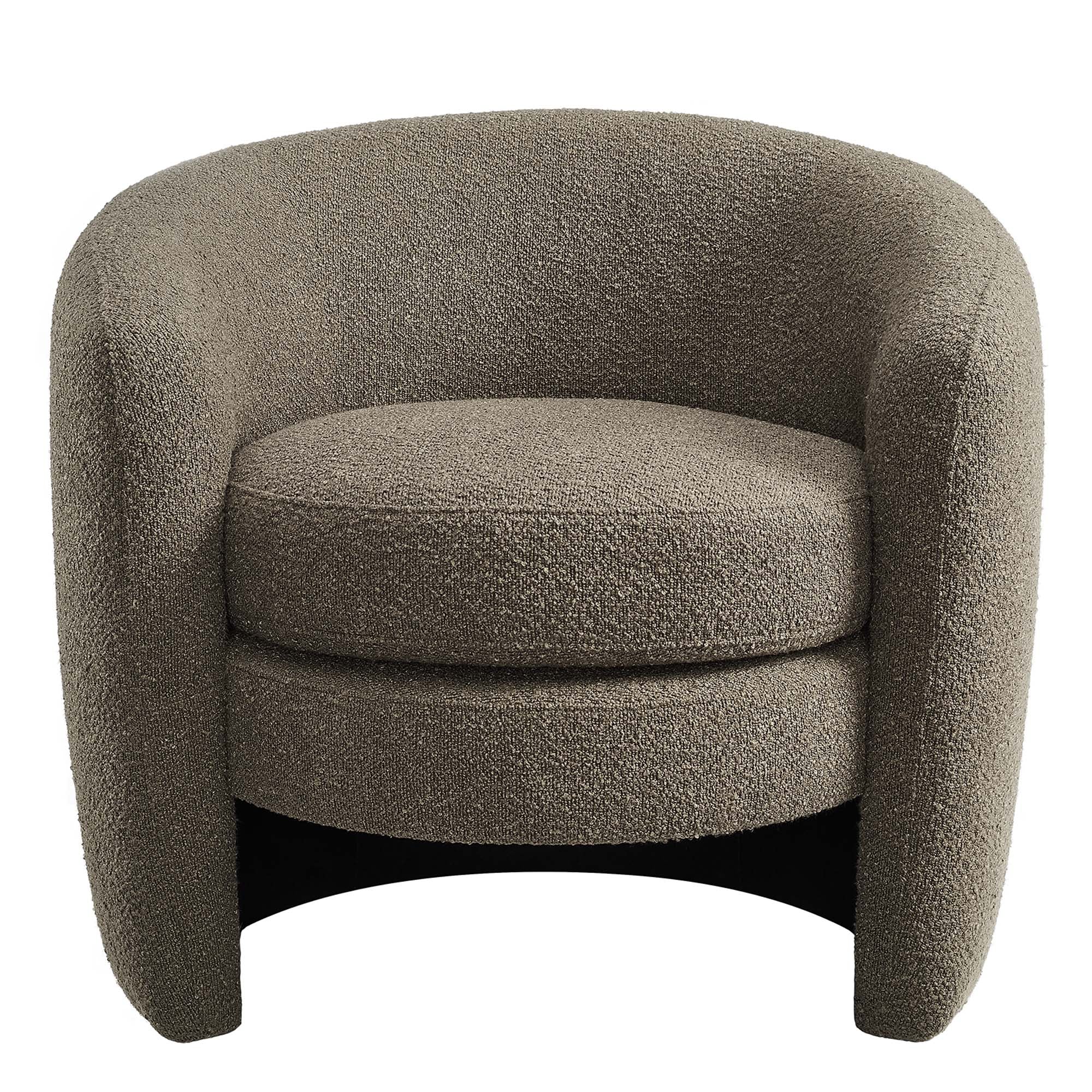 Fauteuil à dossier incurvé en tissu bouclé rembourré Affinity
