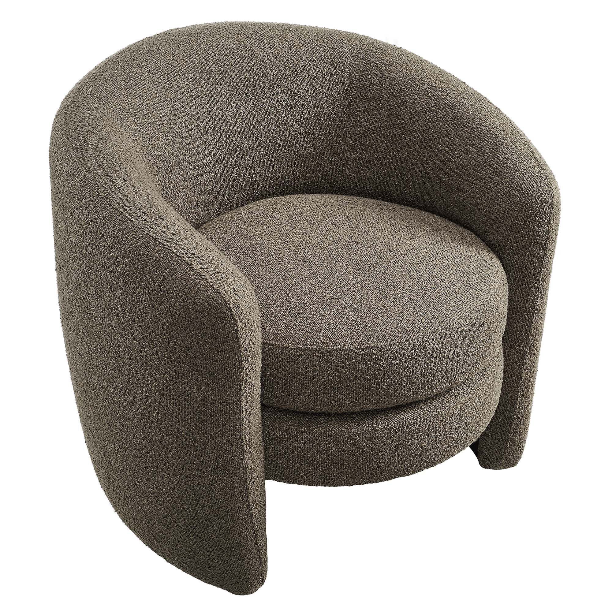 Fauteuil à dossier incurvé en tissu bouclé rembourré Affinity