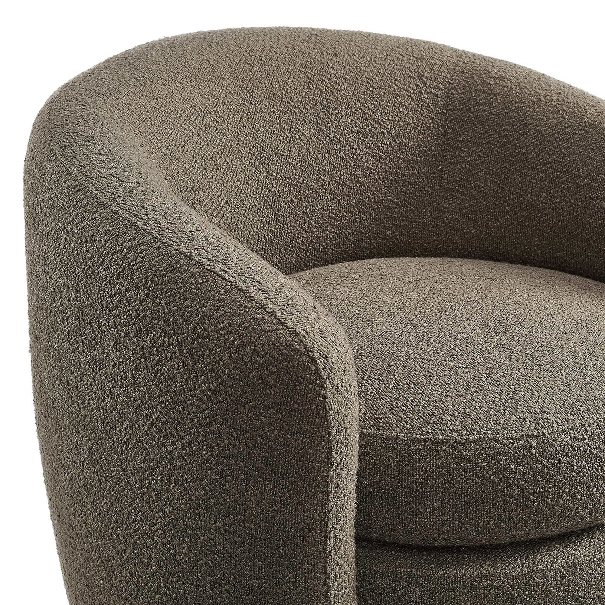 Fauteuil à dossier incurvé en tissu bouclé rembourré Affinity