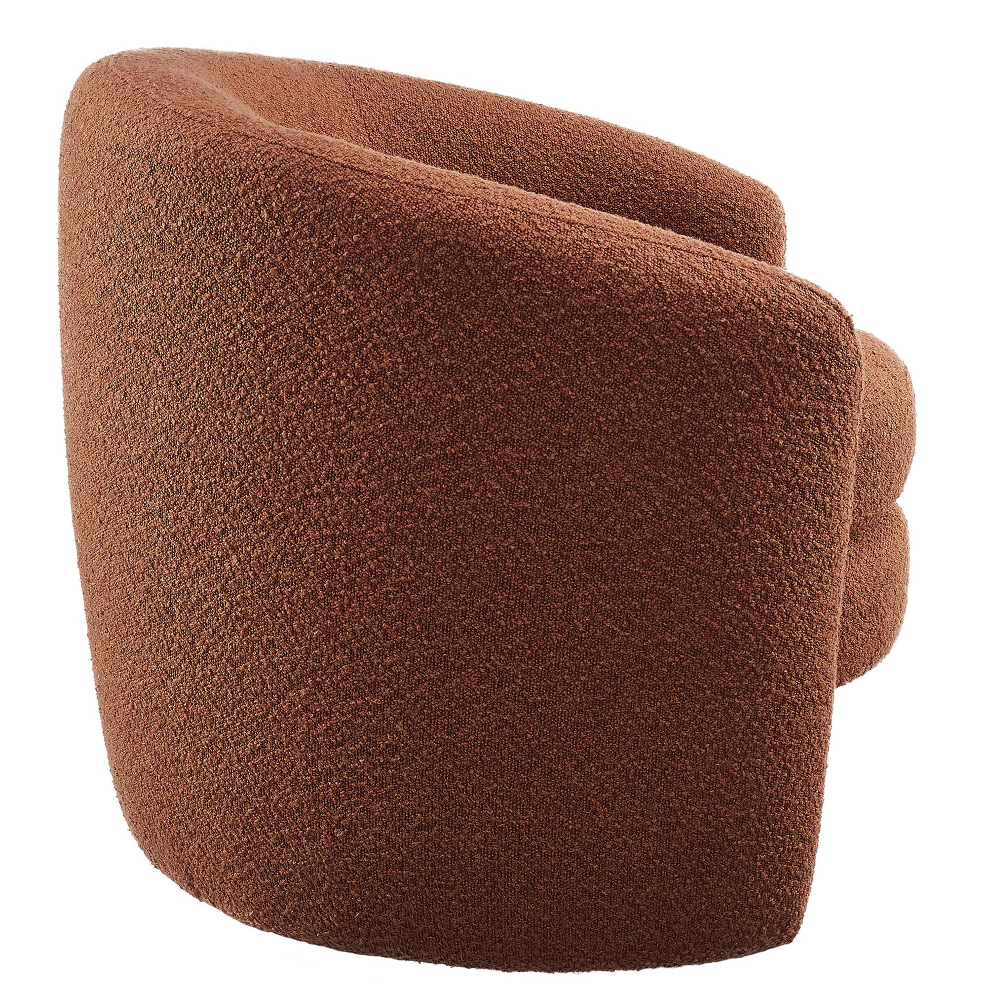 Fauteuil à dossier incurvé en tissu bouclé rembourré Affinity