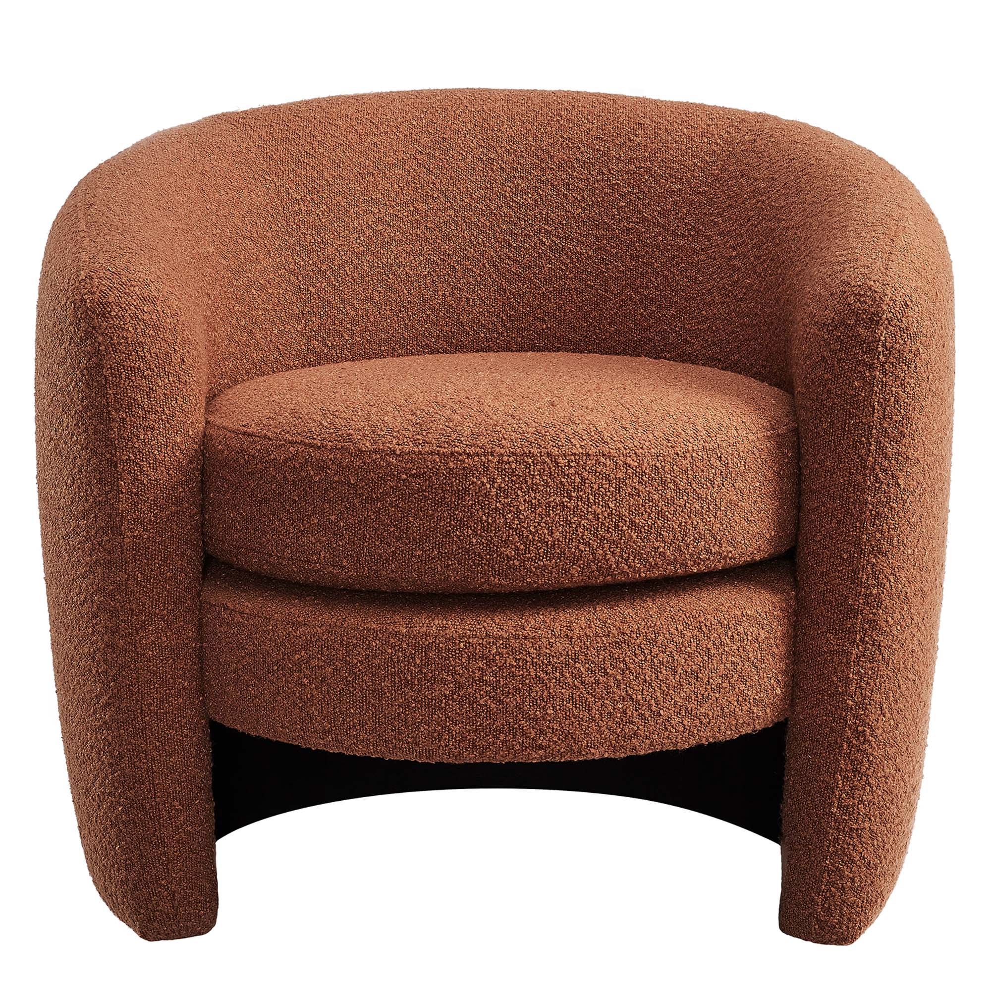 Fauteuil à dossier incurvé en tissu bouclé rembourré Affinity