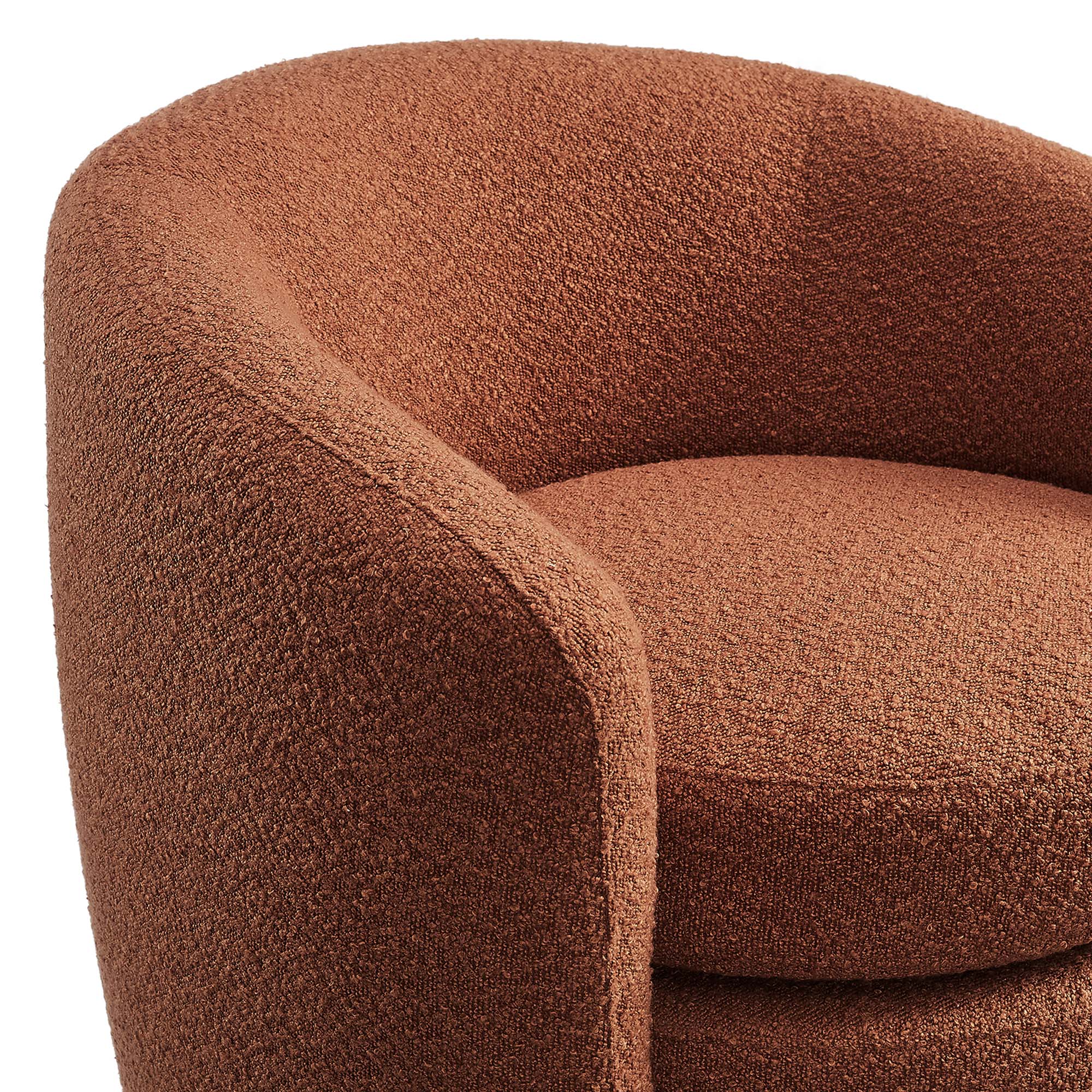 Fauteuil à dossier incurvé en tissu bouclé rembourré Affinity