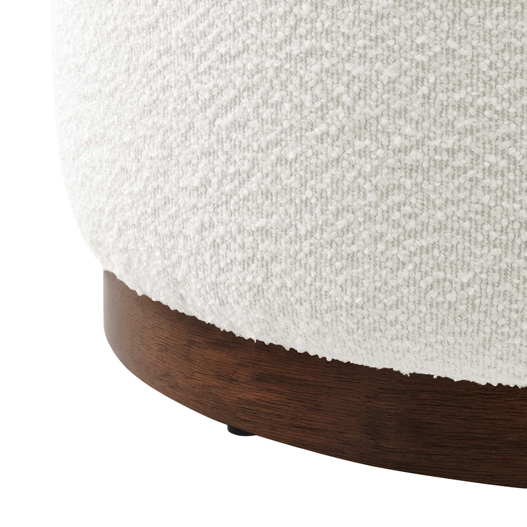 Tilden Large Round Boucle Upholstered Ottoman