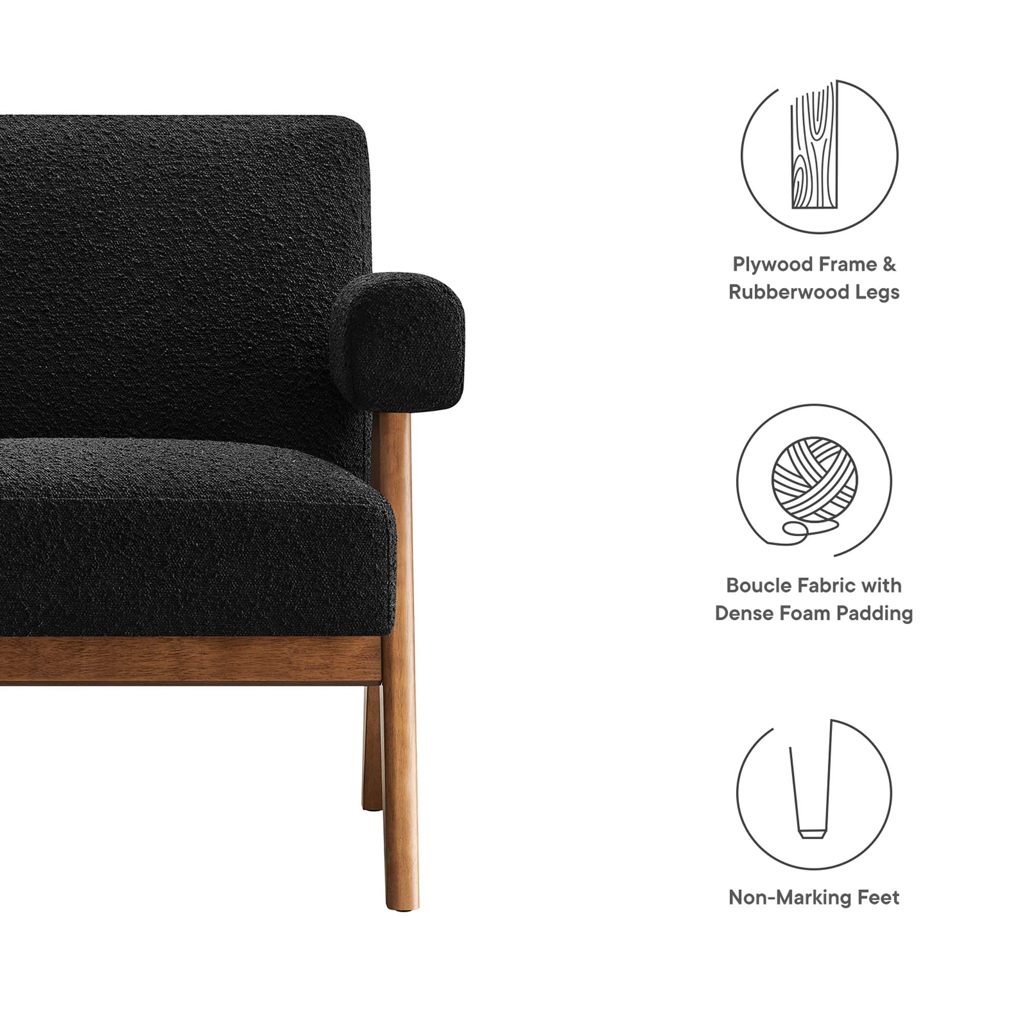 Lyra Boucle Fabric Armchair Set of 2