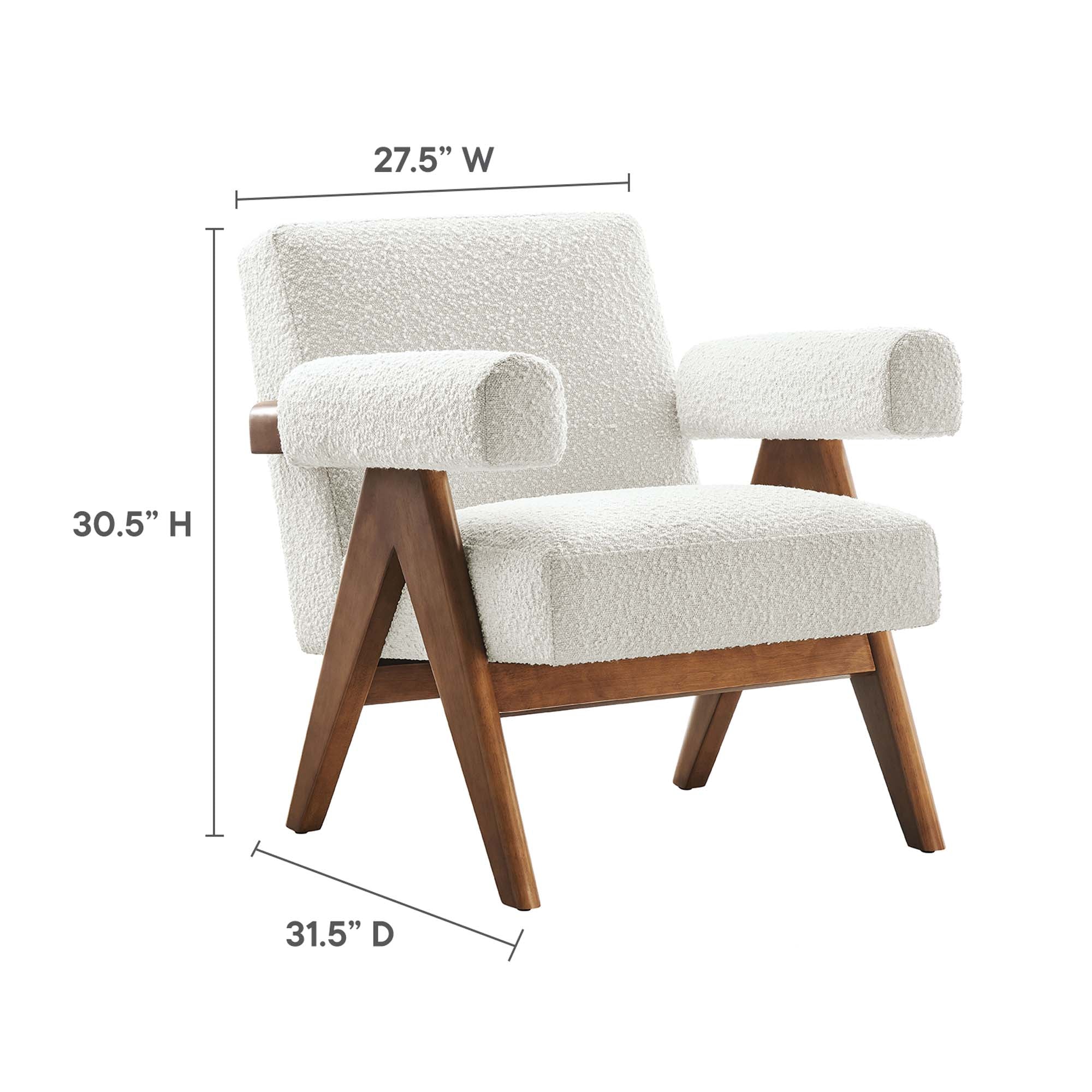 Lyra Boucle Fabric Armchair Set of 2