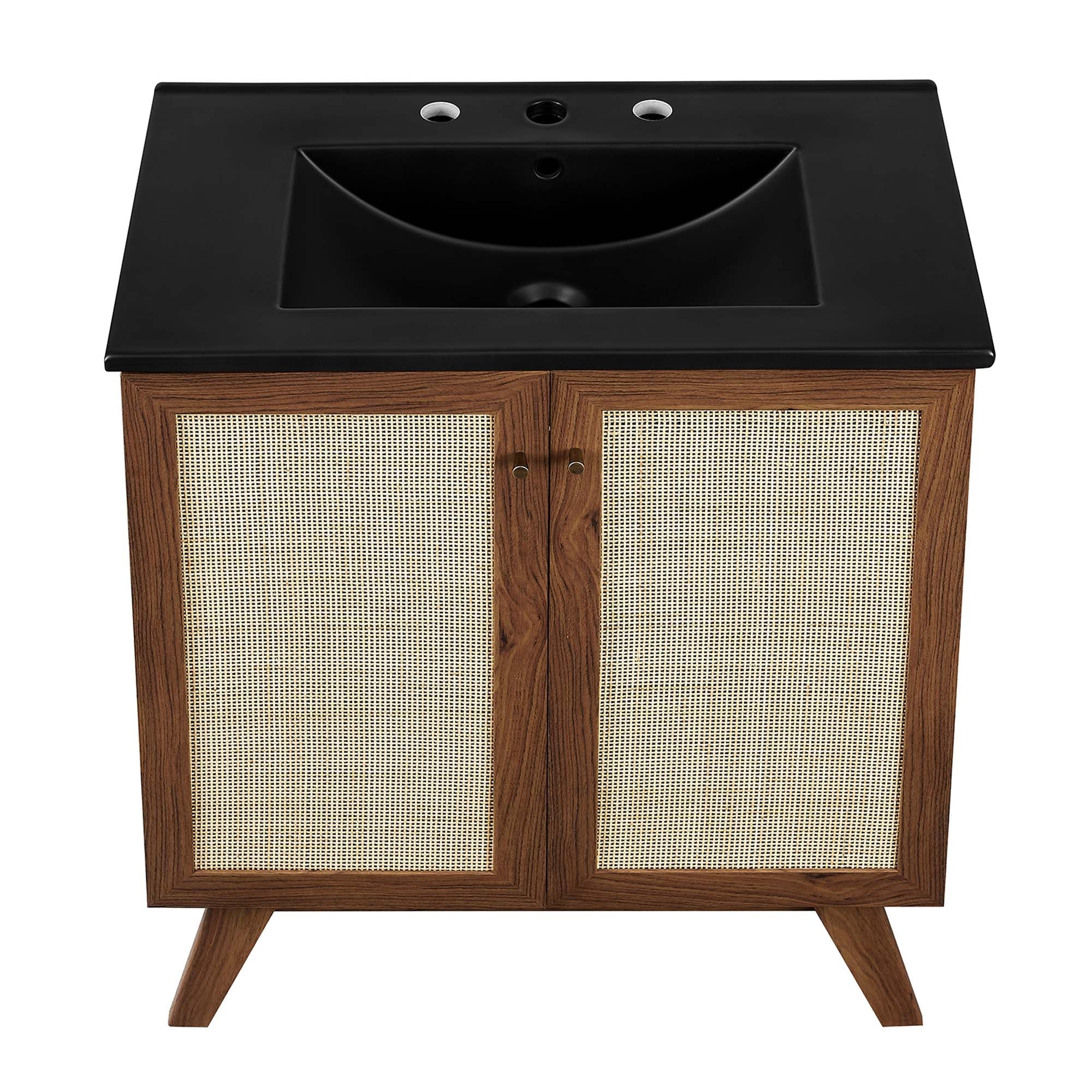 Meuble-lavabo de salle de bain Soma avec lavabo noir inclus