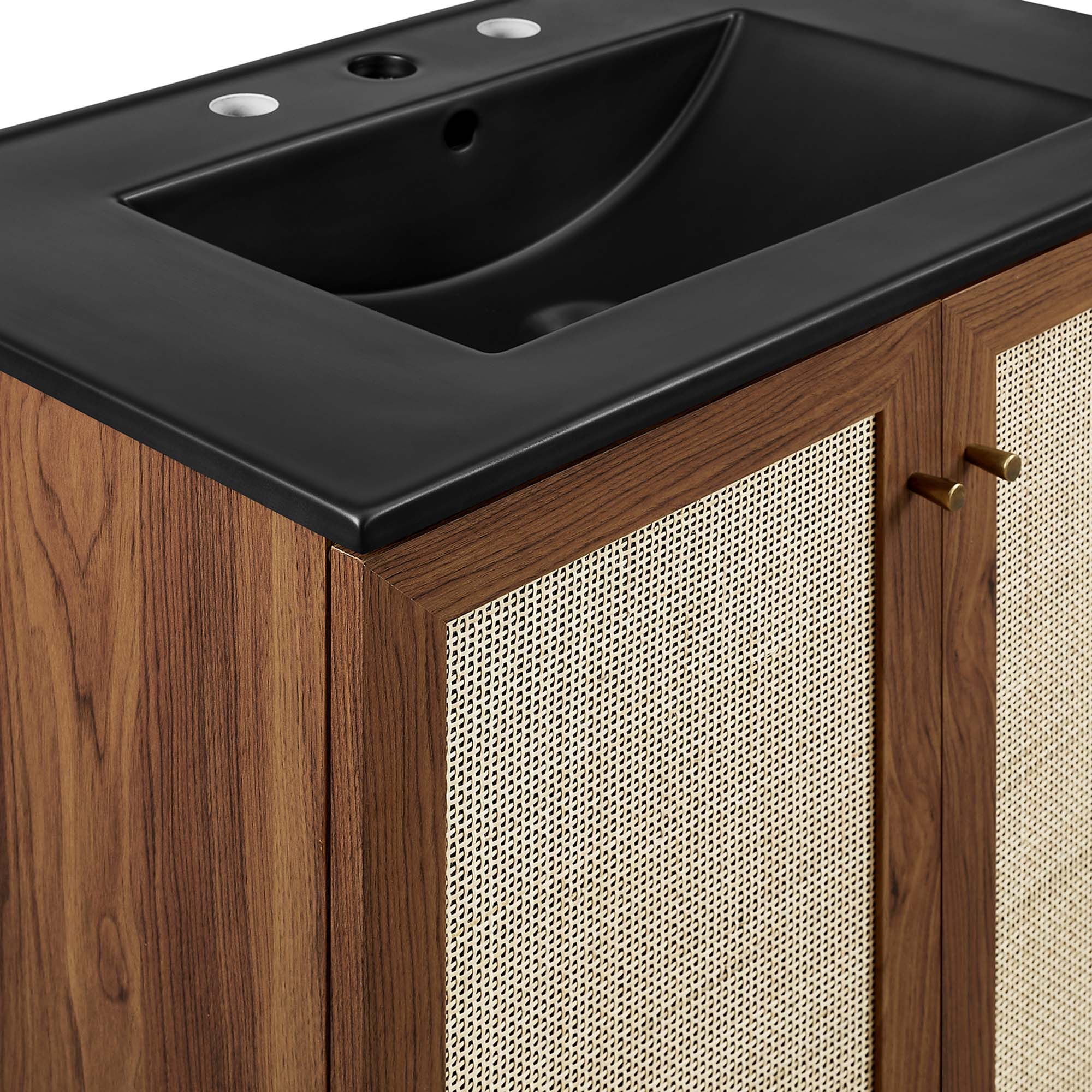 Meuble-lavabo de salle de bain Soma avec lavabo noir inclus