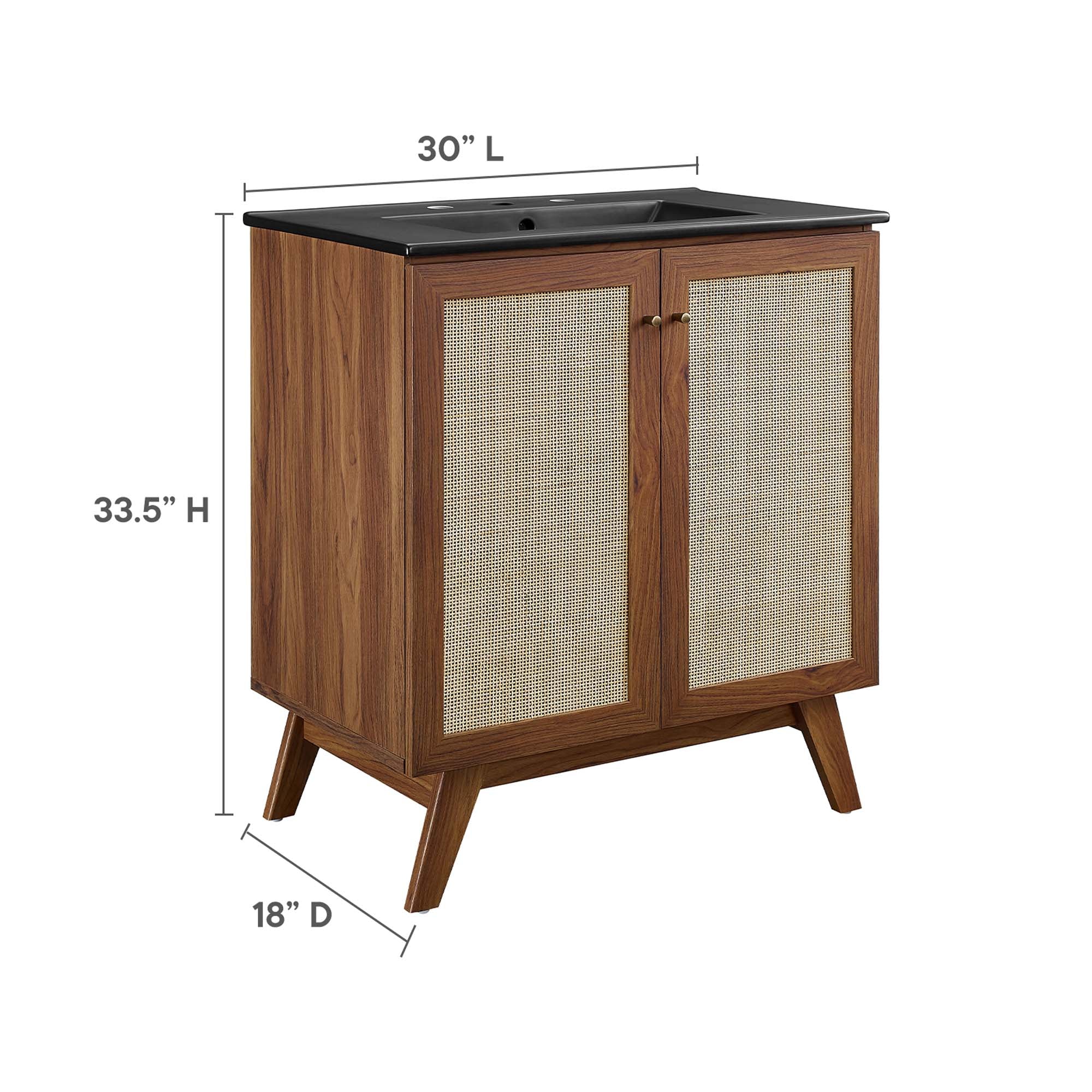 Meuble-lavabo de salle de bain Soma avec lavabo noir inclus