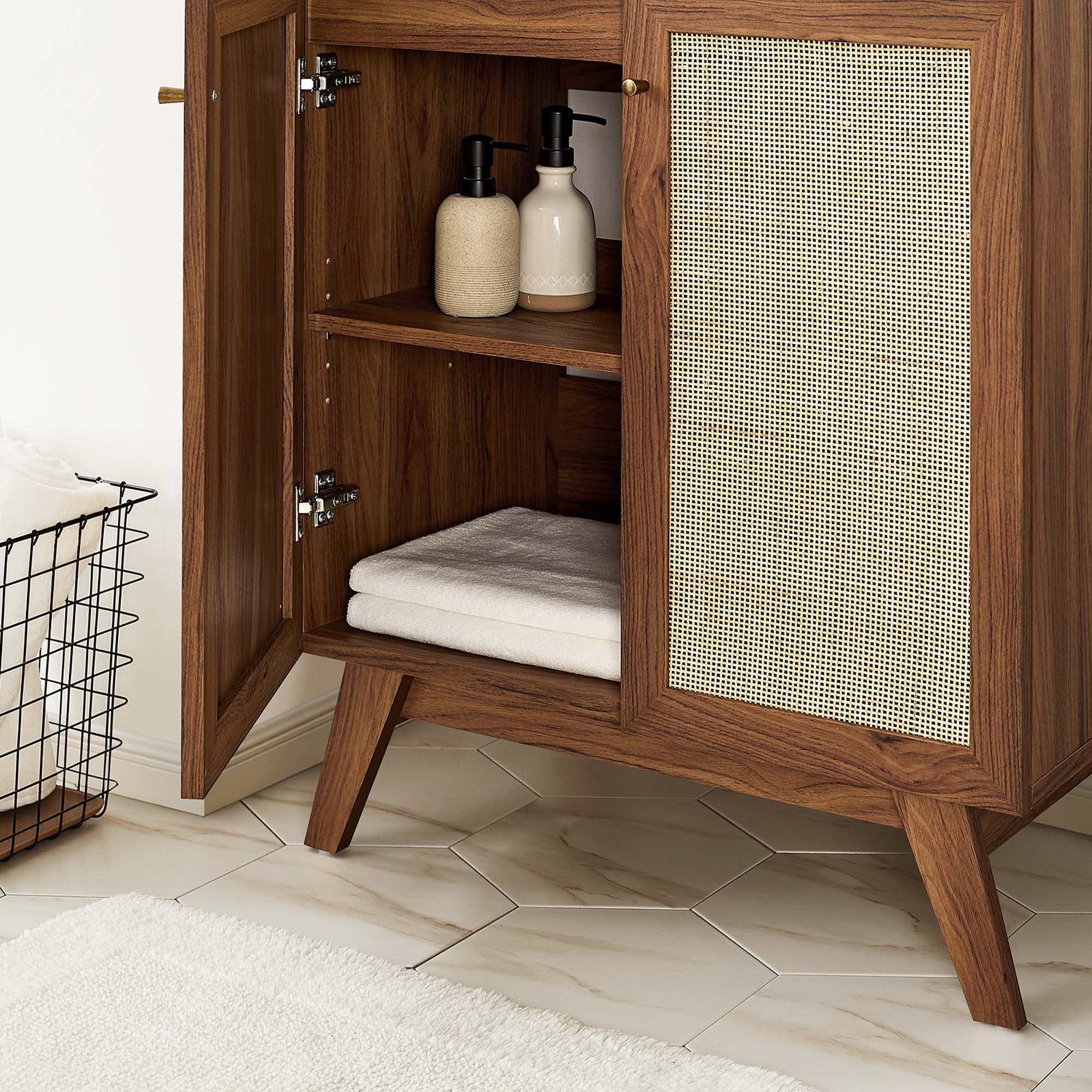 Meuble-lavabo de salle de bain Soma avec lavabo noir inclus