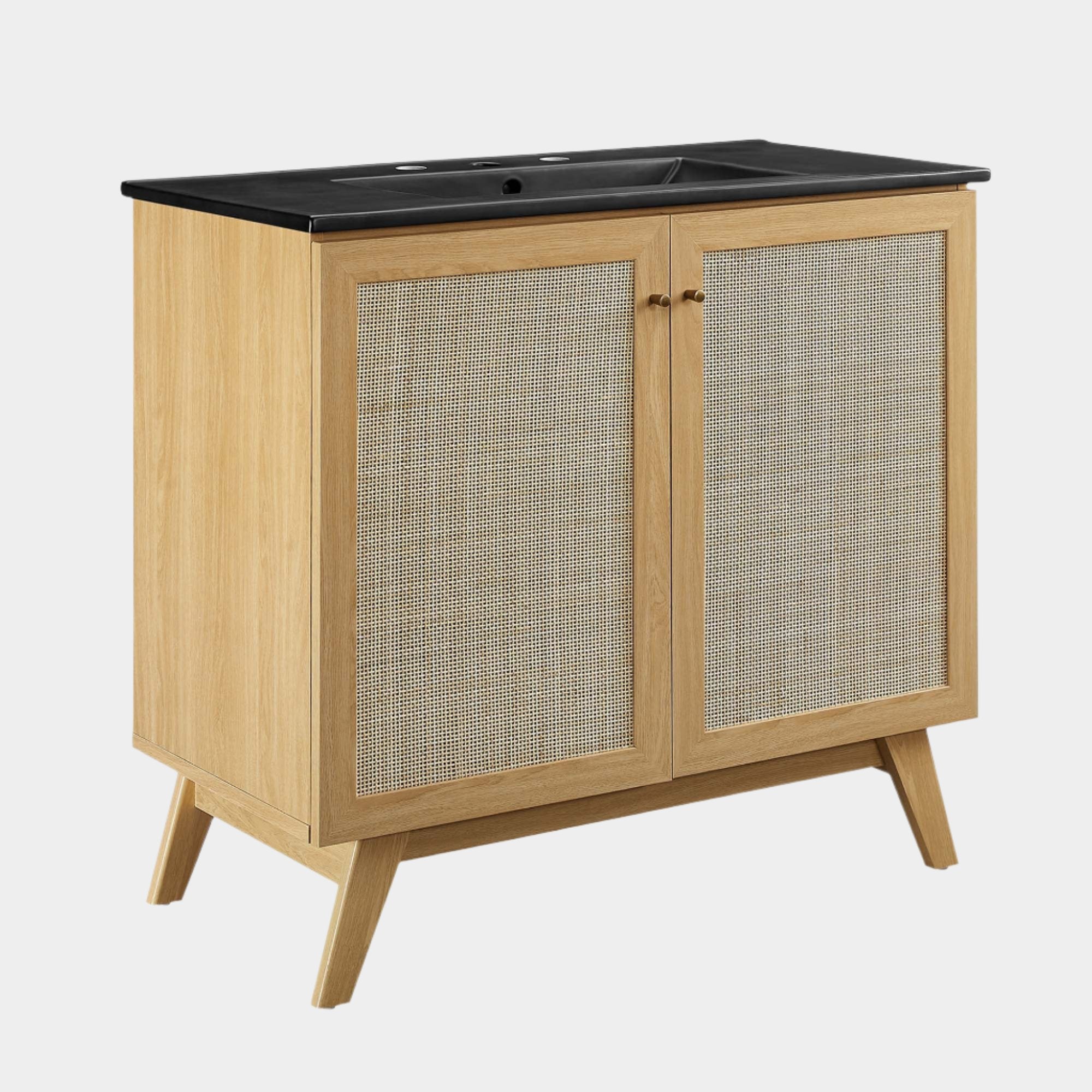Meuble-lavabo de salle de bain Soma avec lavabo noir inclus