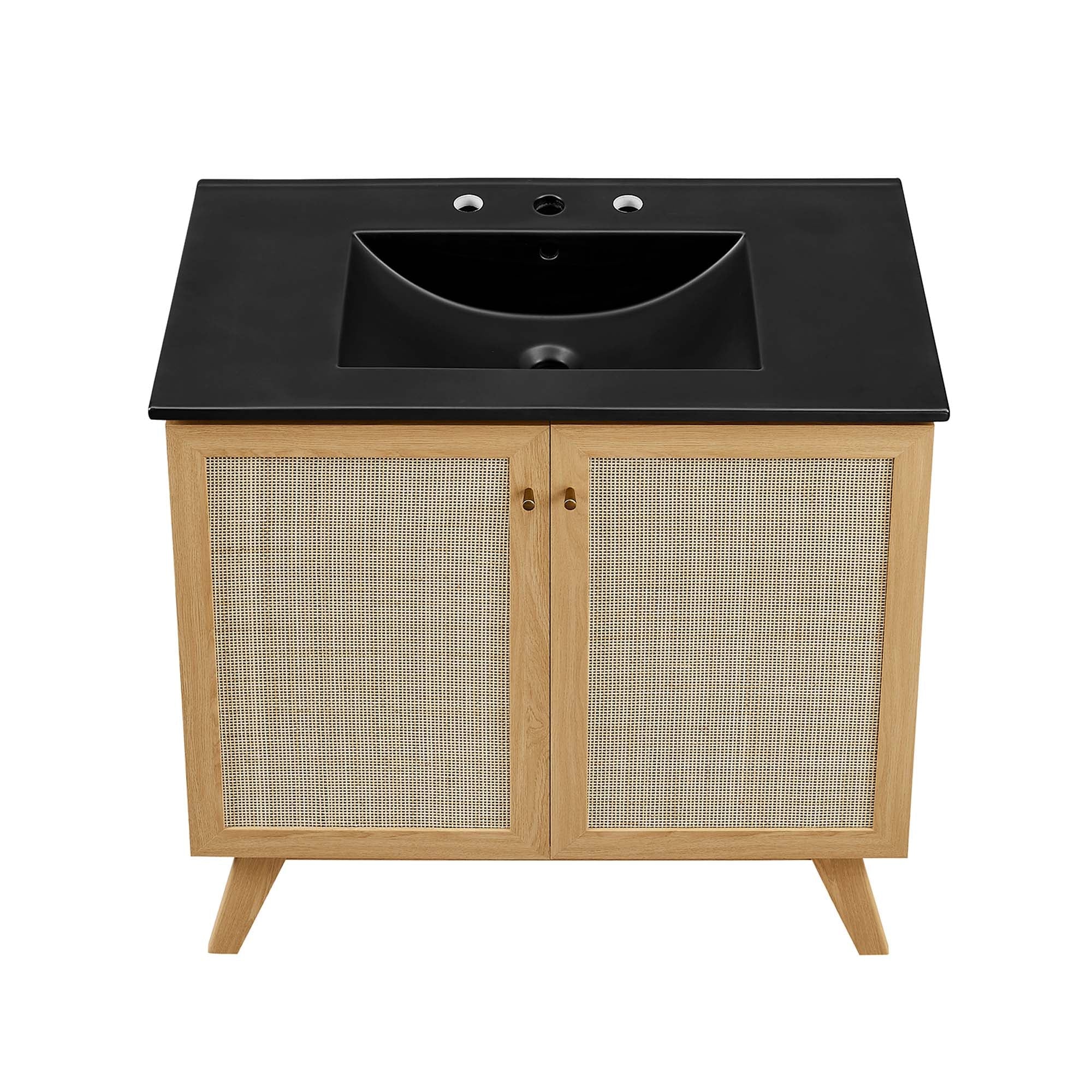 Meuble-lavabo de salle de bain Soma avec lavabo noir inclus