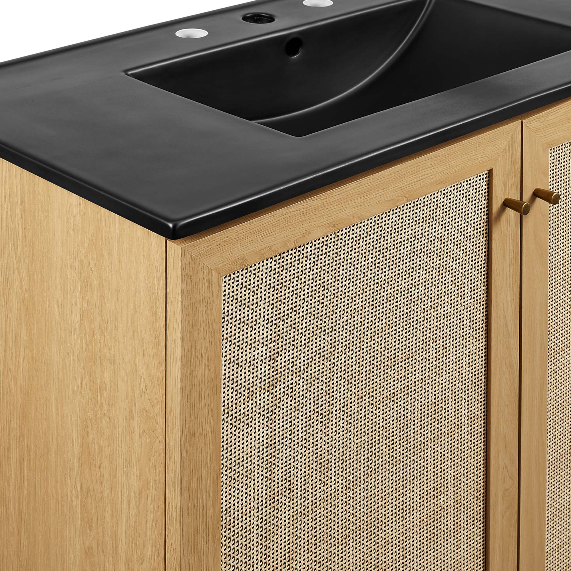 Meuble-lavabo de salle de bain Soma avec lavabo noir inclus