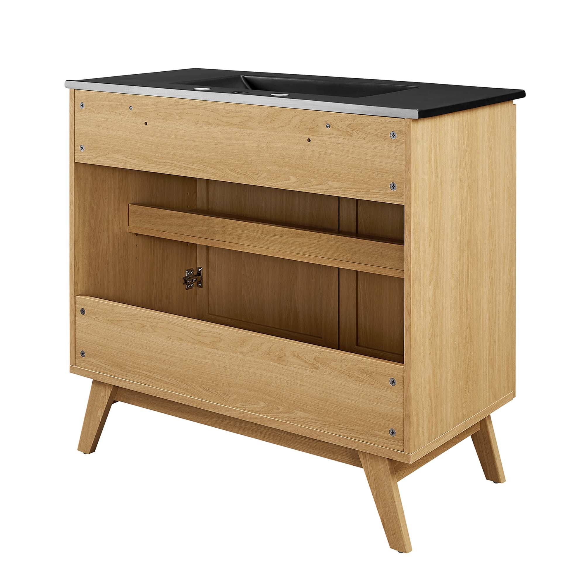 Meuble-lavabo de salle de bain Soma avec lavabo noir inclus