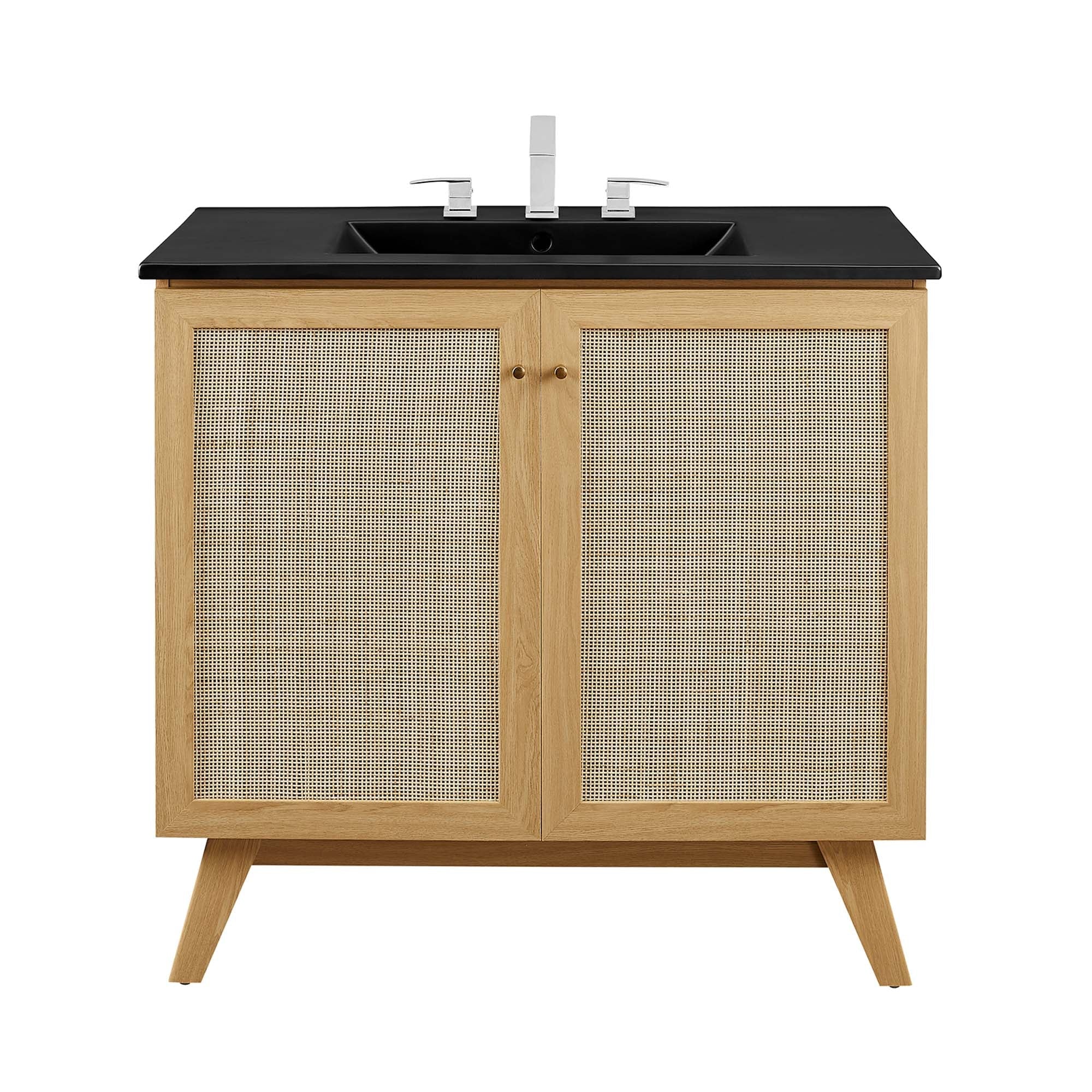 Meuble-lavabo de salle de bain Soma avec lavabo noir inclus