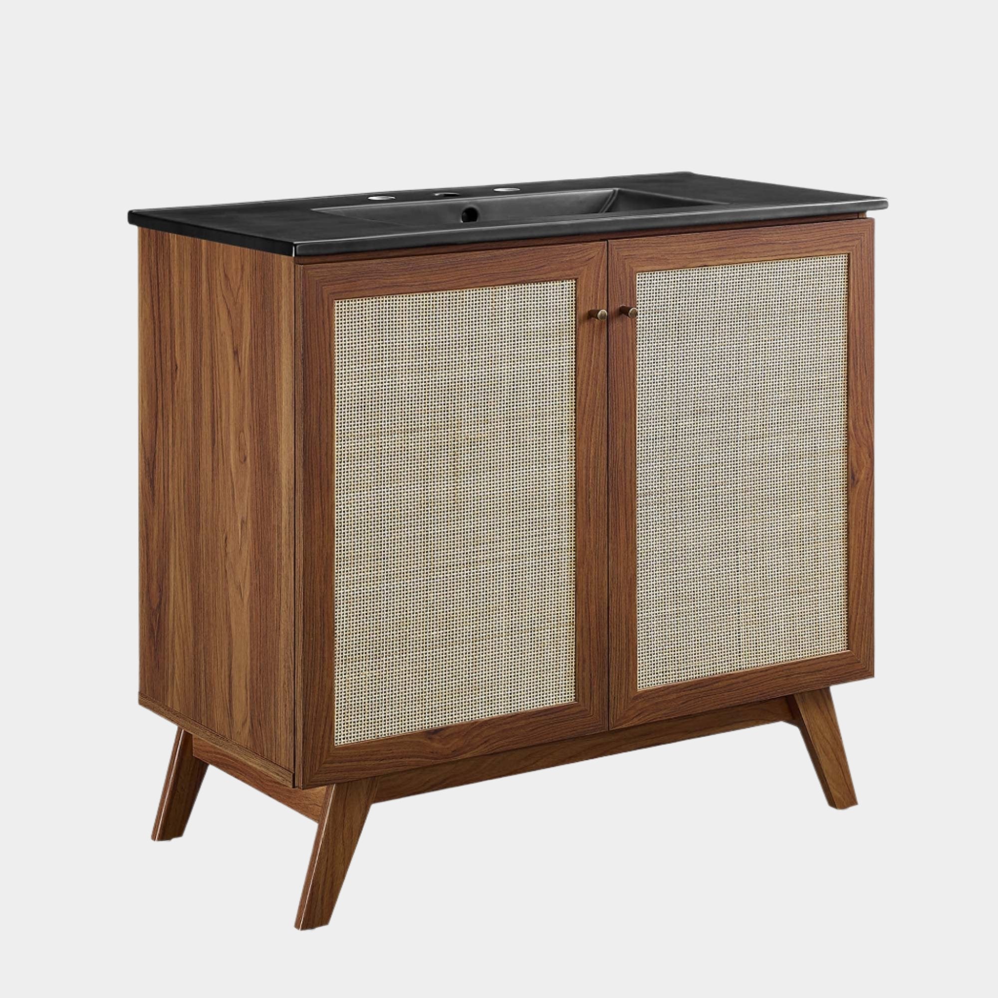 Meuble-lavabo de salle de bain Soma avec lavabo noir inclus