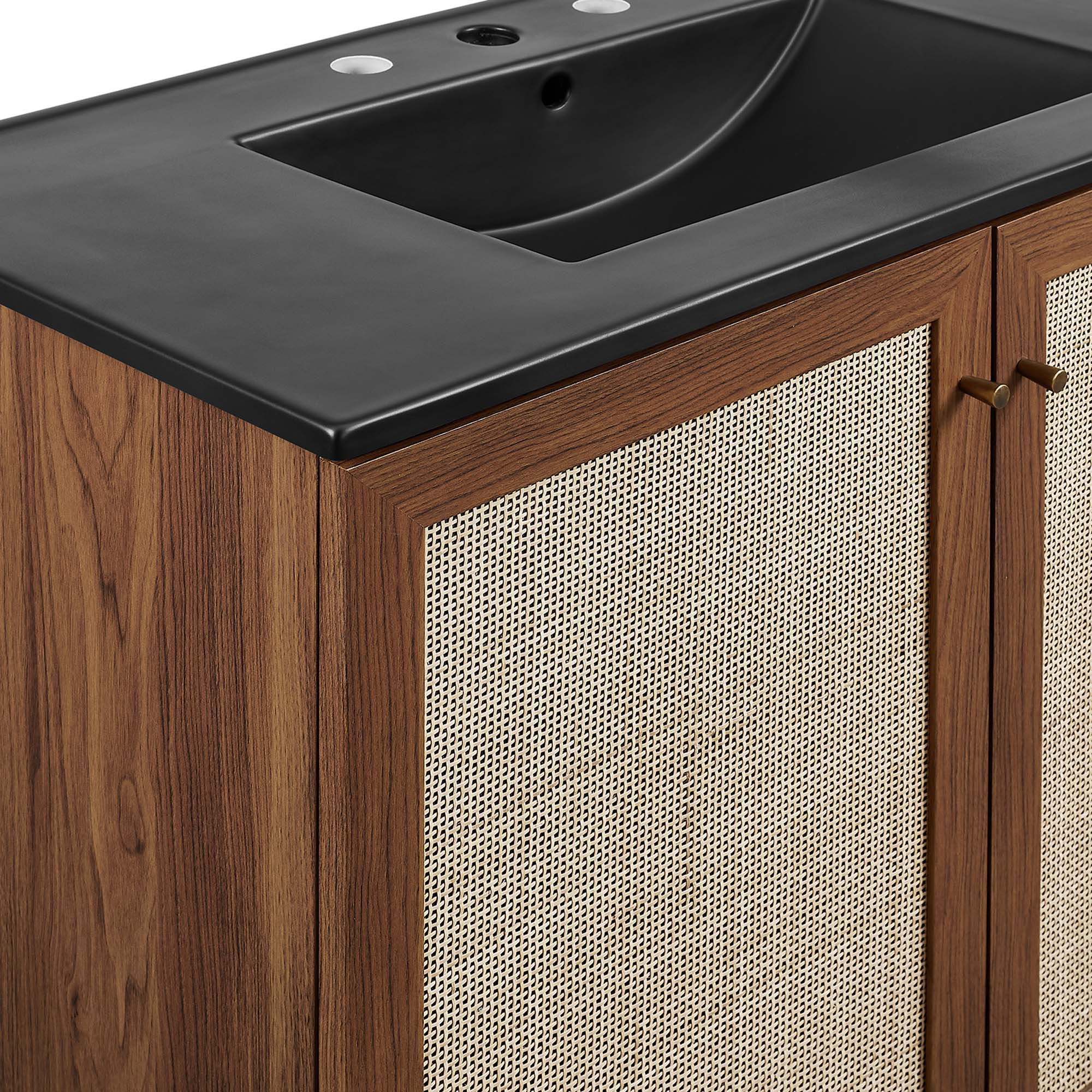 Meuble-lavabo de salle de bain Soma avec lavabo noir inclus