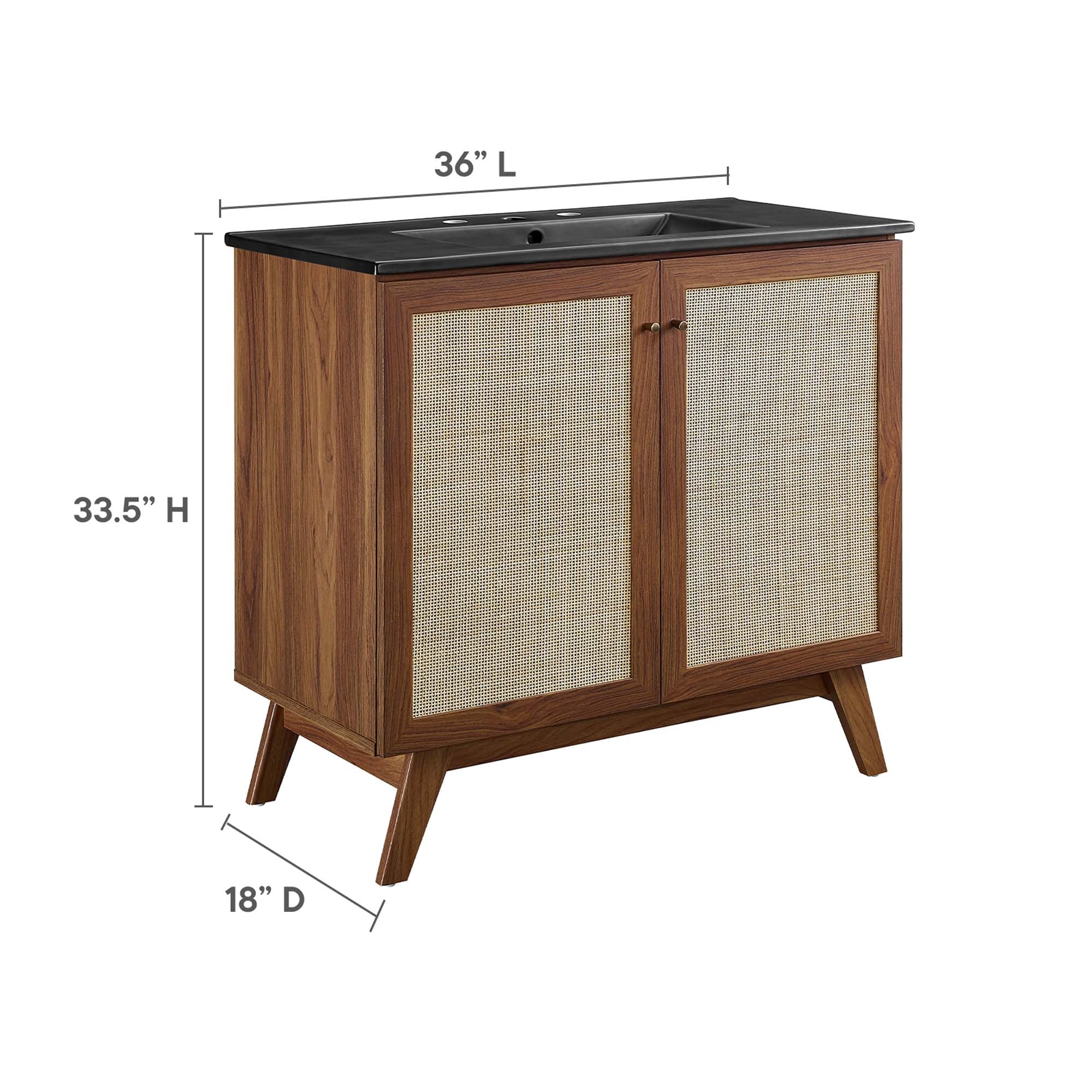 Meuble-lavabo de salle de bain Soma avec lavabo noir inclus