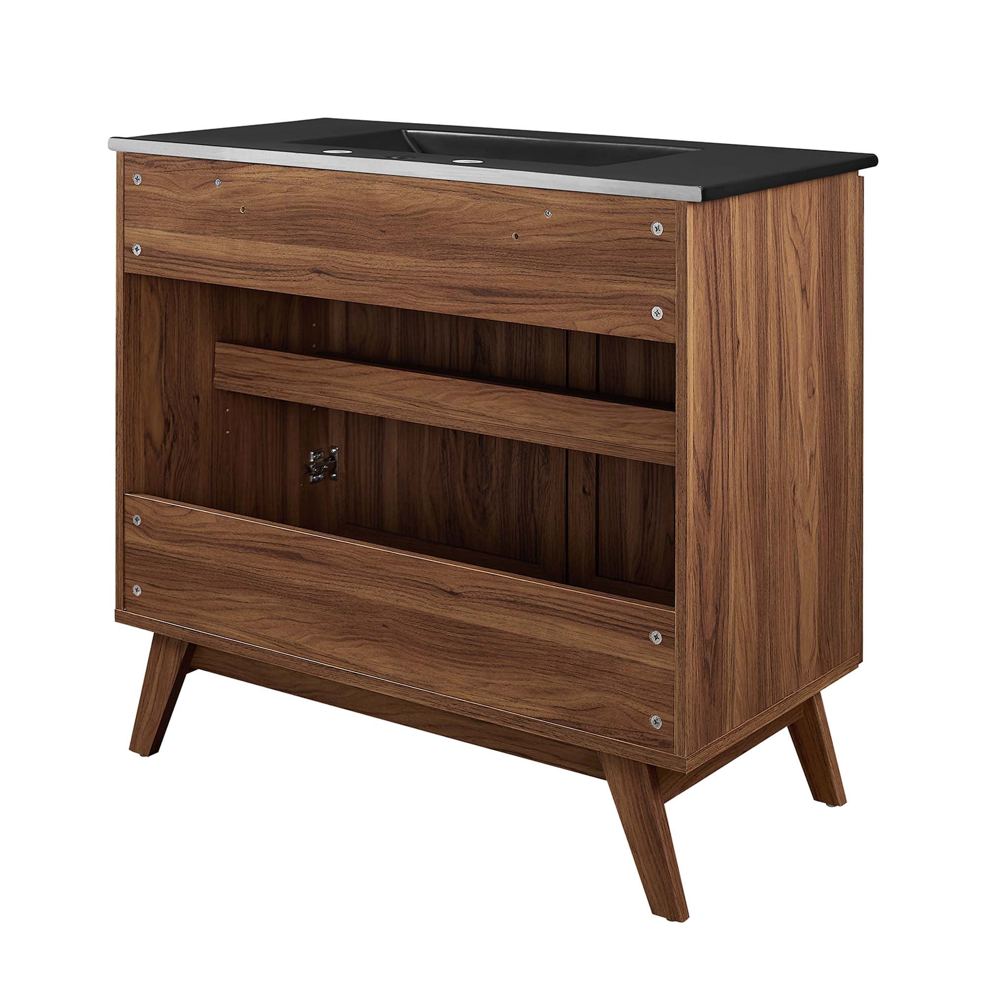 Meuble-lavabo de salle de bain Soma avec lavabo noir inclus