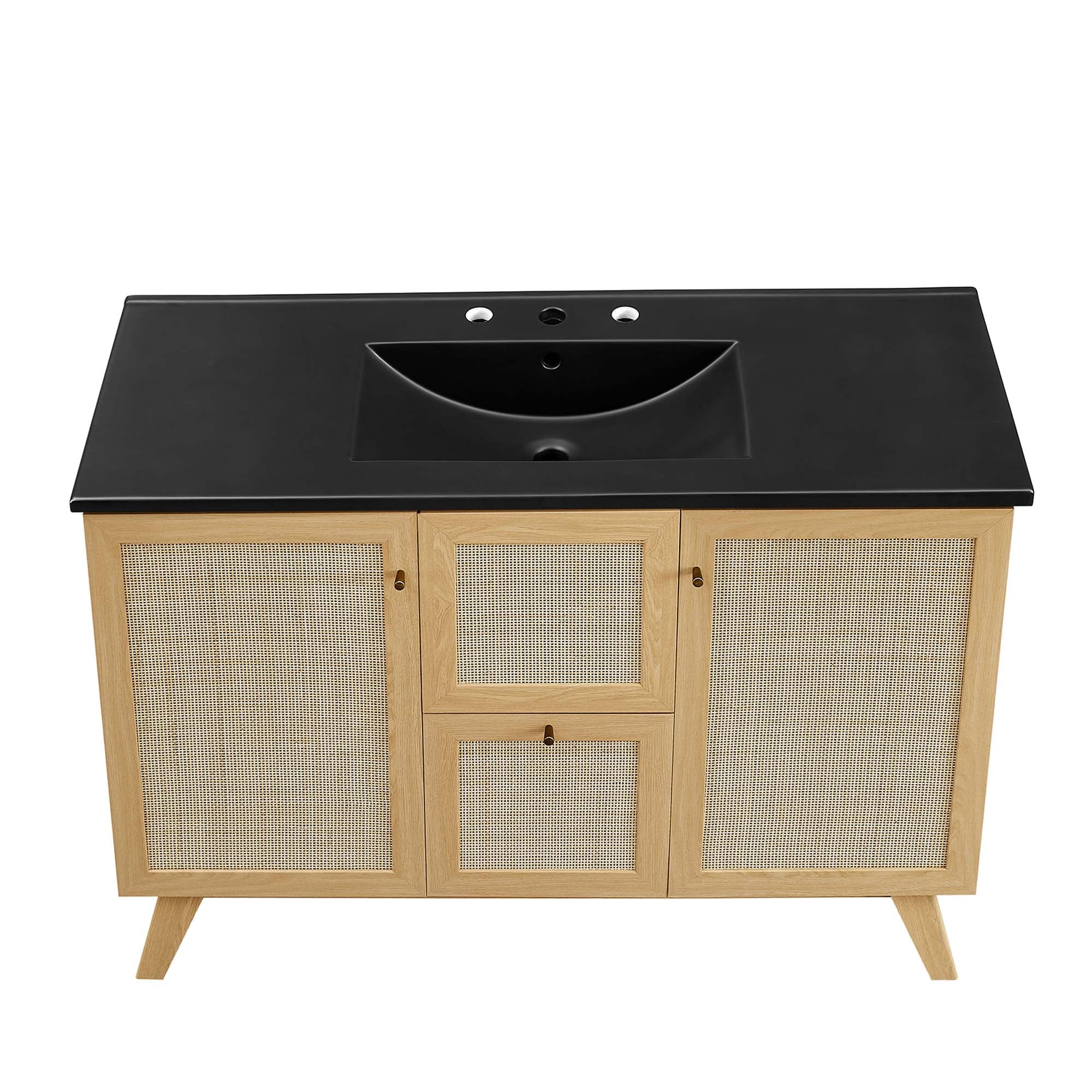 Meuble-lavabo de salle de bain Soma avec lavabo noir inclus