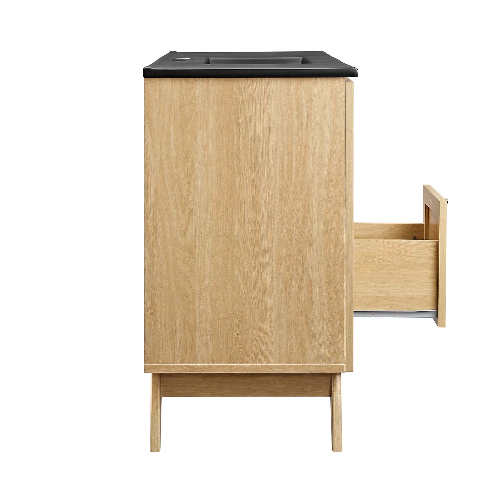 Meuble-lavabo de salle de bain Soma avec lavabo noir inclus