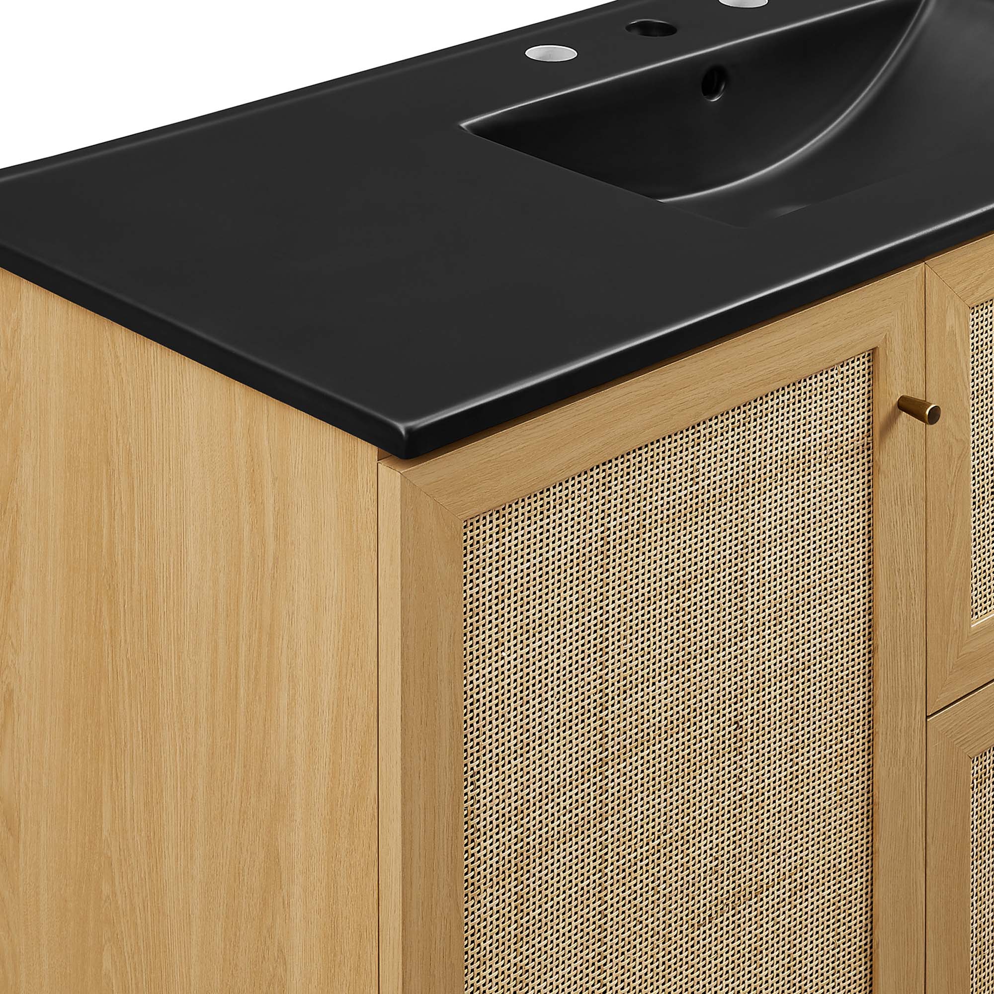 Meuble-lavabo de salle de bain Soma avec lavabo noir inclus