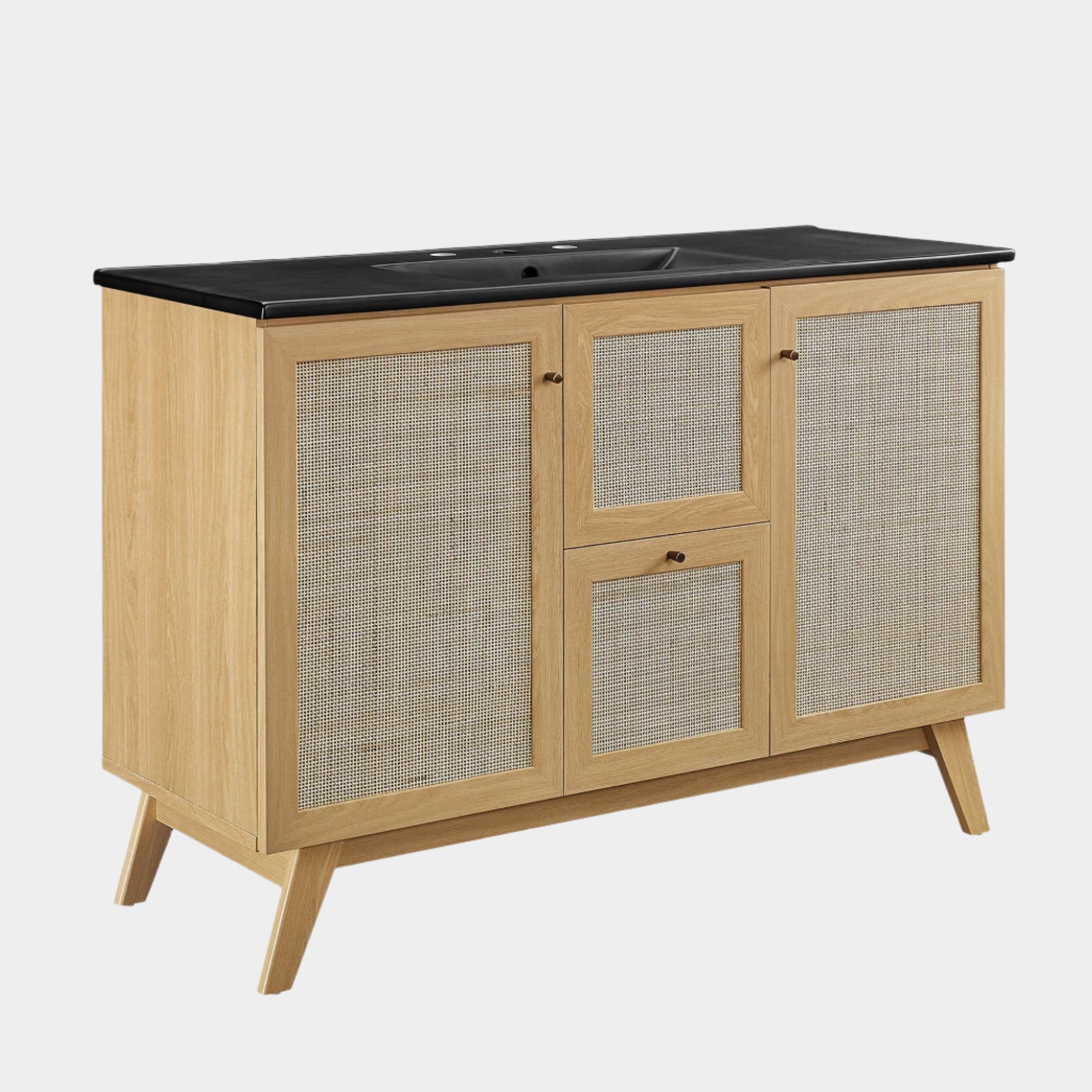 Meuble-lavabo de salle de bain Soma avec lavabo noir inclus