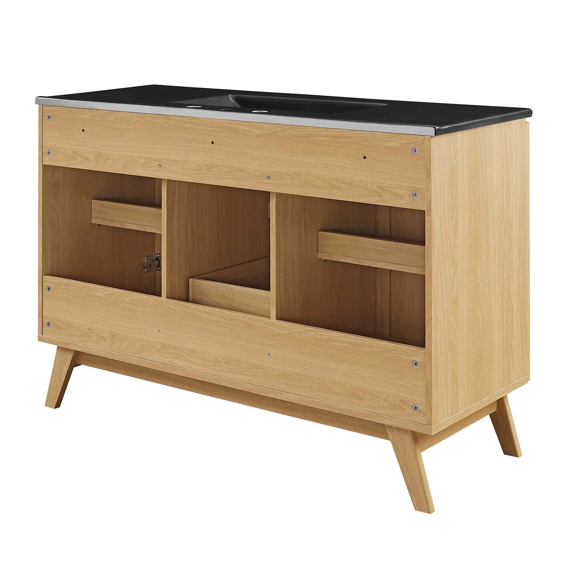 Meuble-lavabo de salle de bain Soma avec lavabo noir inclus