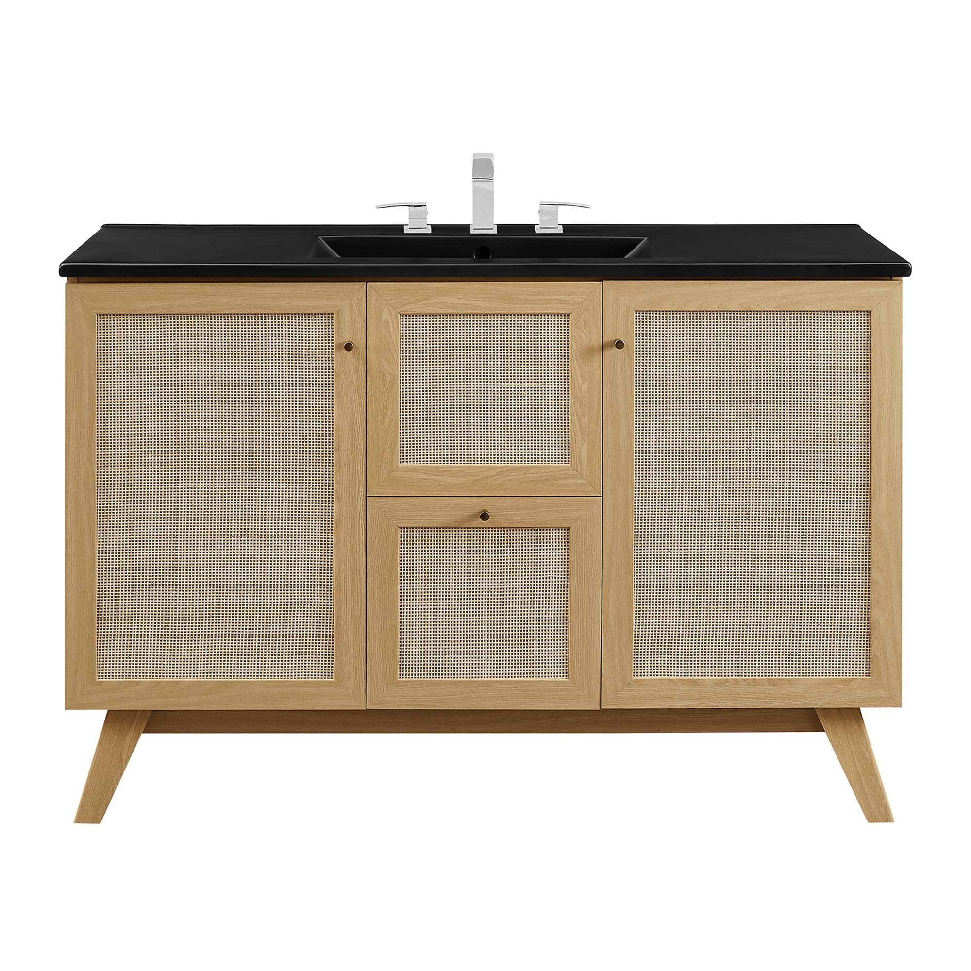 Meuble-lavabo de salle de bain Soma avec lavabo noir inclus