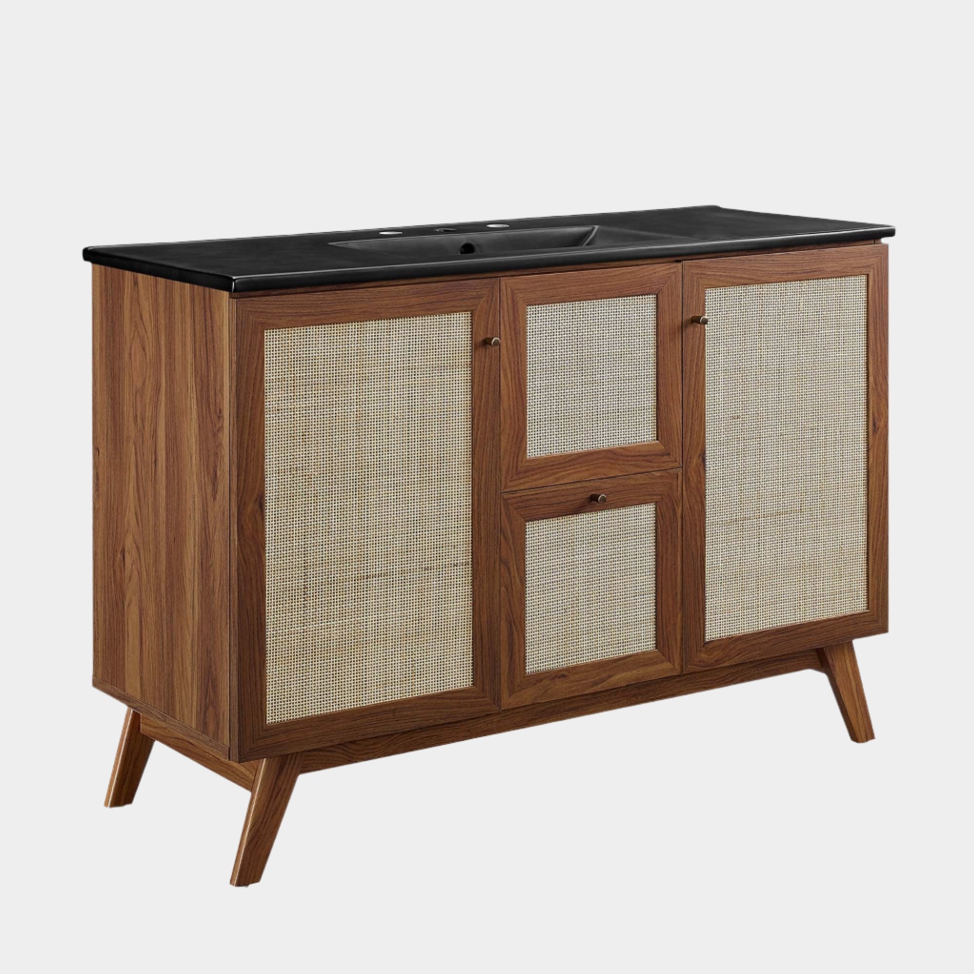 Meuble-lavabo de salle de bain Soma avec lavabo noir inclus