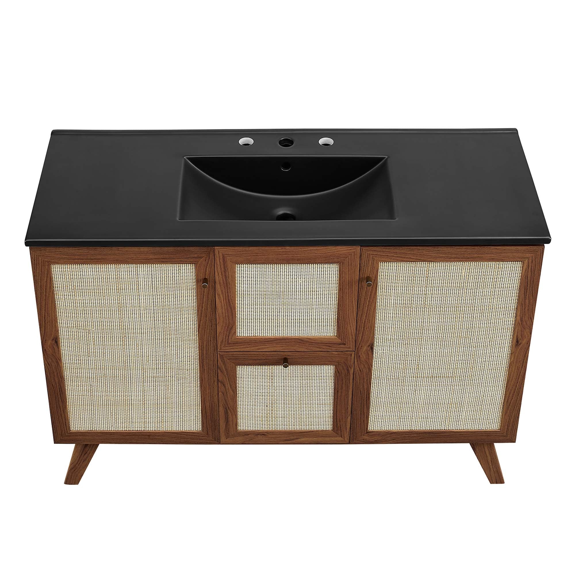 Meuble-lavabo de salle de bain Soma avec lavabo noir inclus