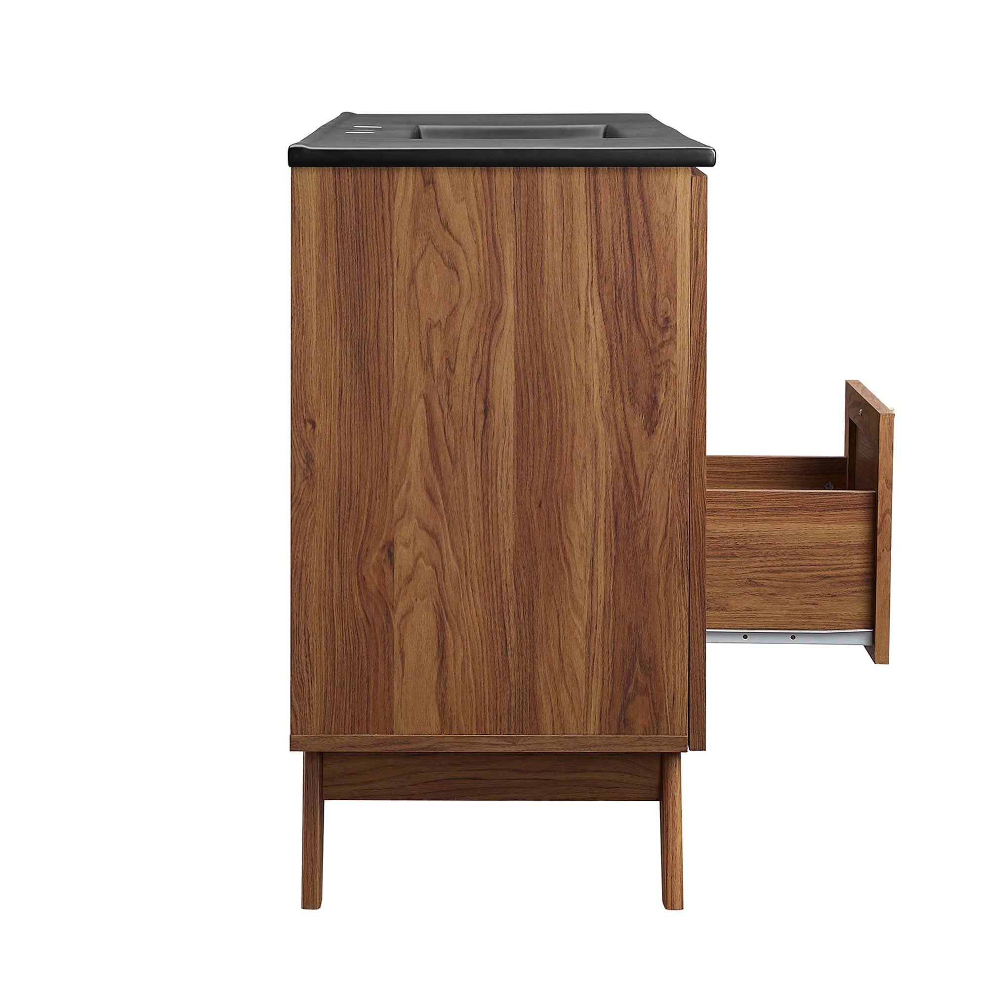 Meuble-lavabo de salle de bain Soma avec lavabo noir inclus