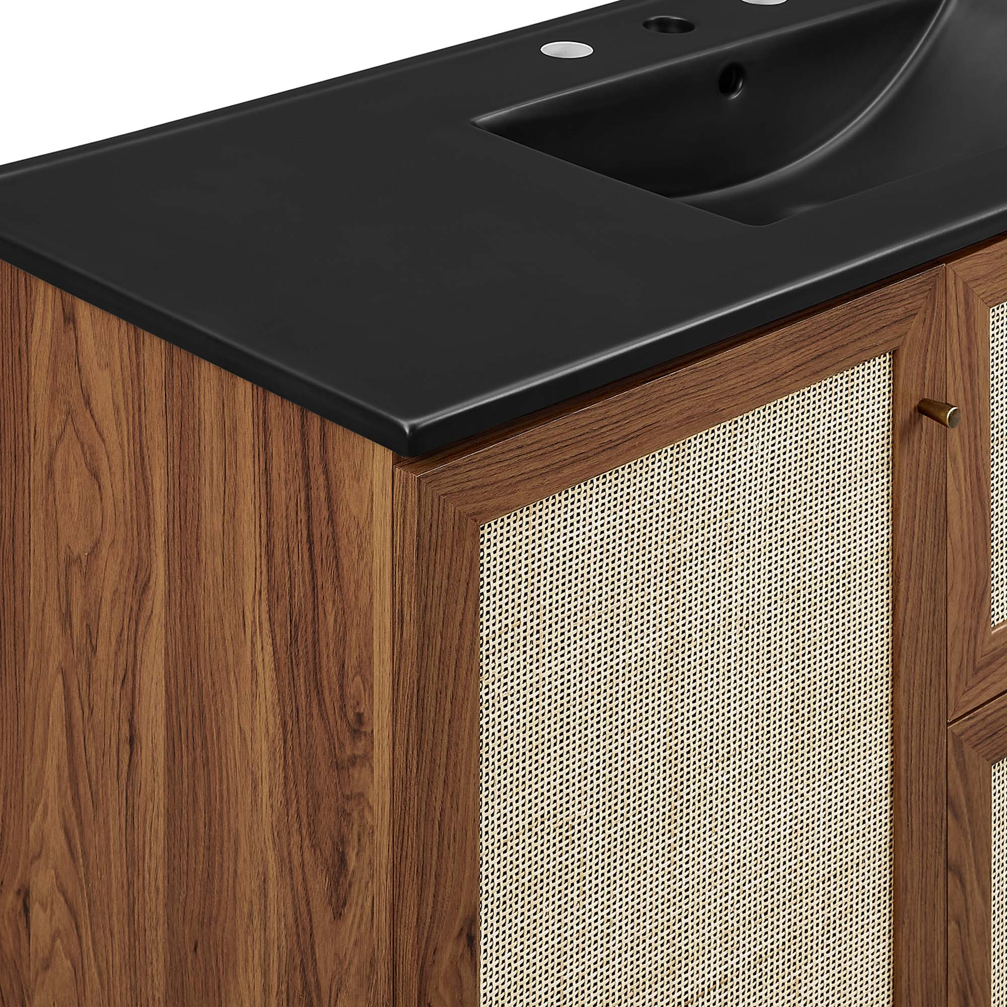 Meuble-lavabo de salle de bain Soma avec lavabo noir inclus