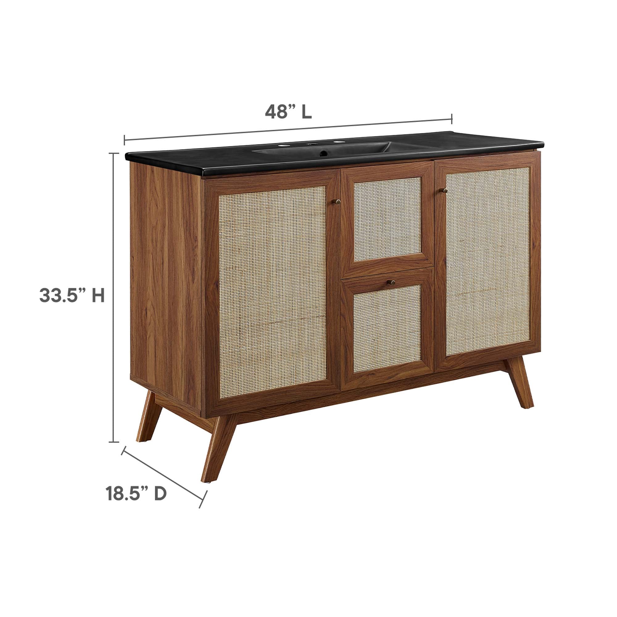 Meuble-lavabo de salle de bain Soma avec lavabo noir inclus