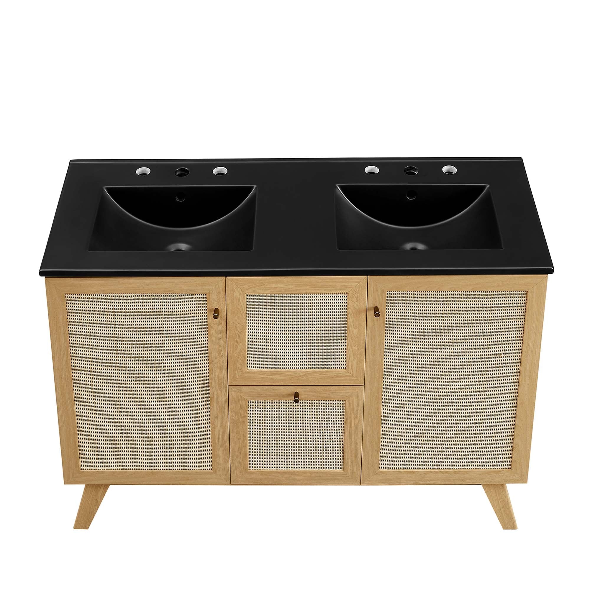 Meuble-lavabo de salle de bain Soma avec lavabo noir inclus