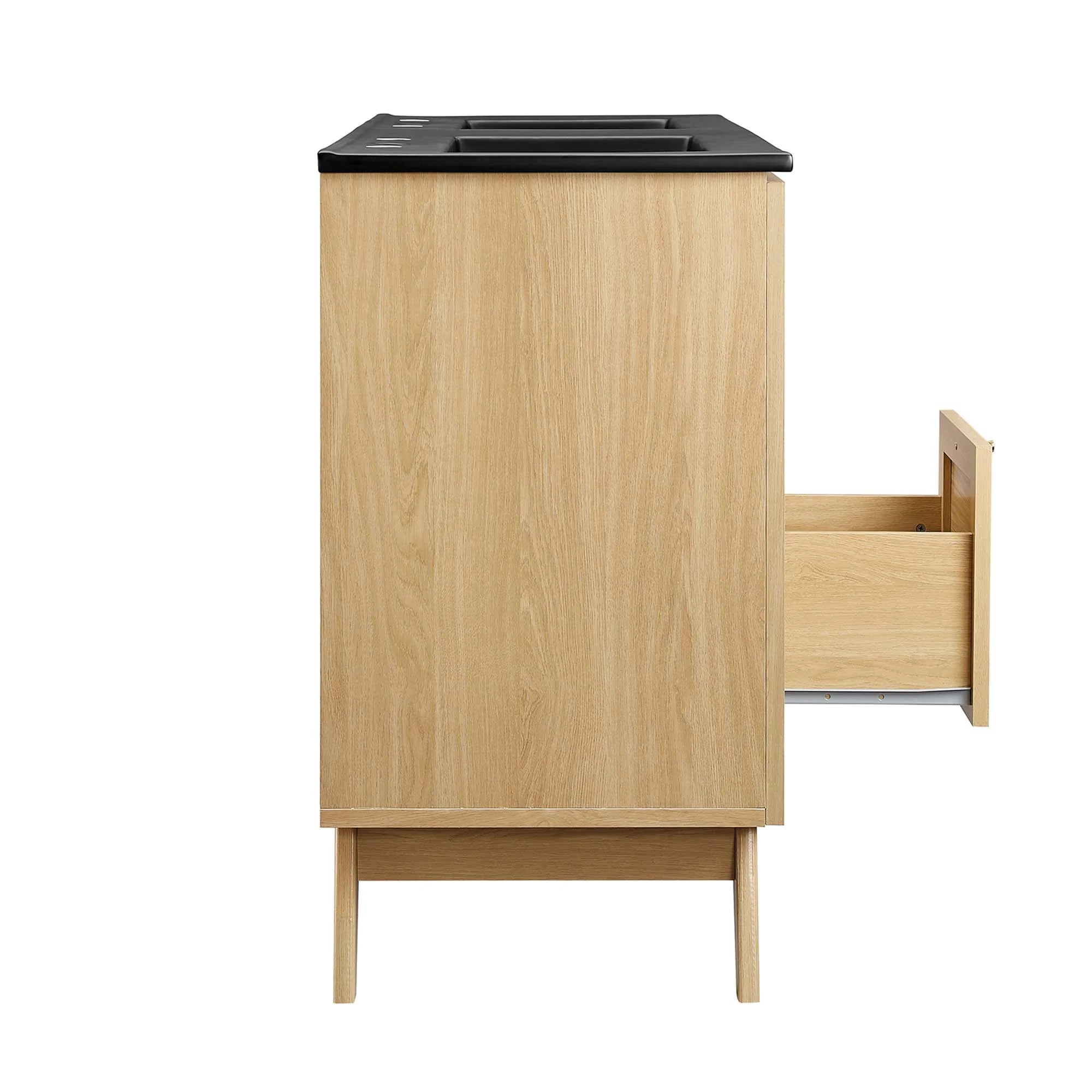 Meuble-lavabo de salle de bain Soma avec lavabo noir inclus