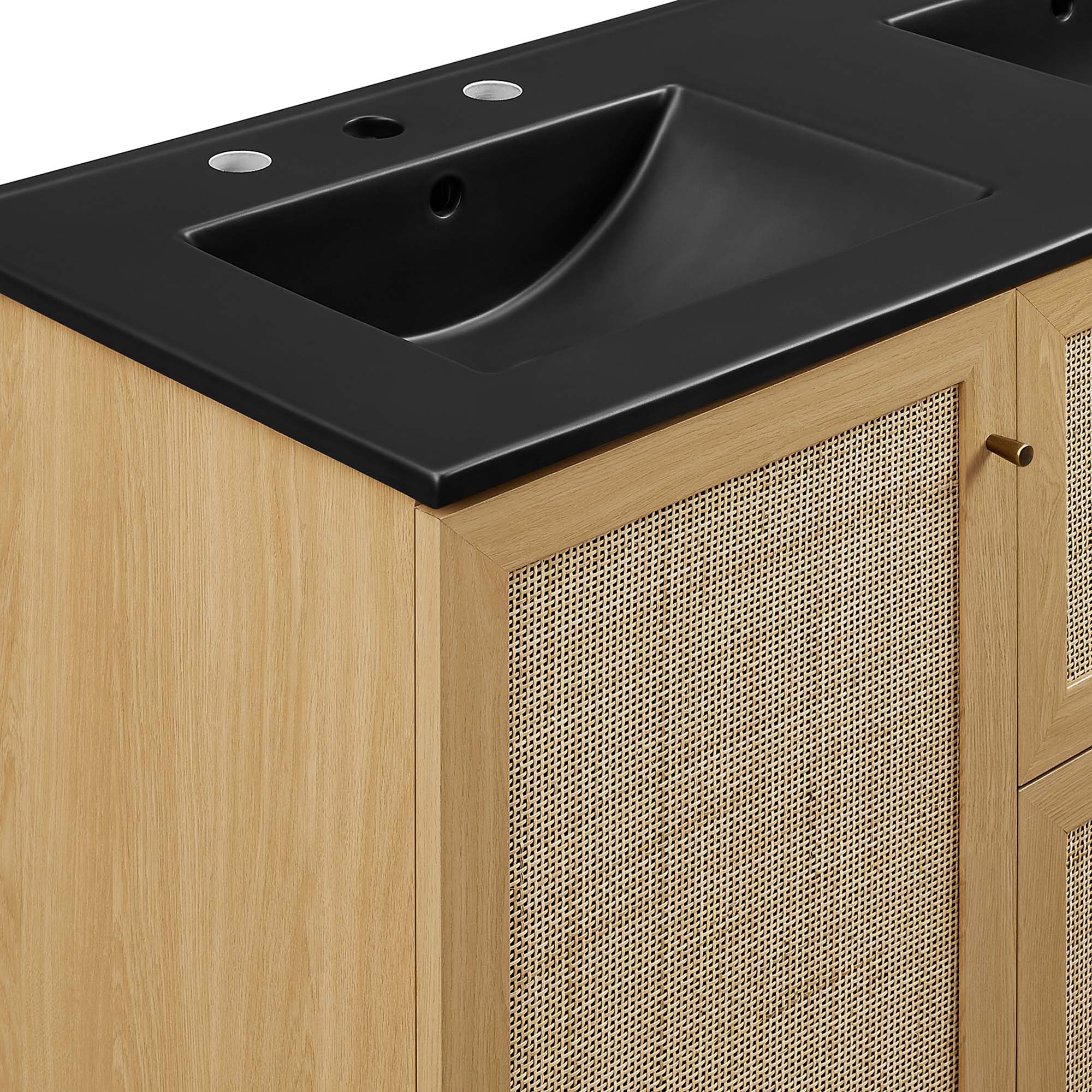 Meuble-lavabo de salle de bain Soma avec lavabo noir inclus