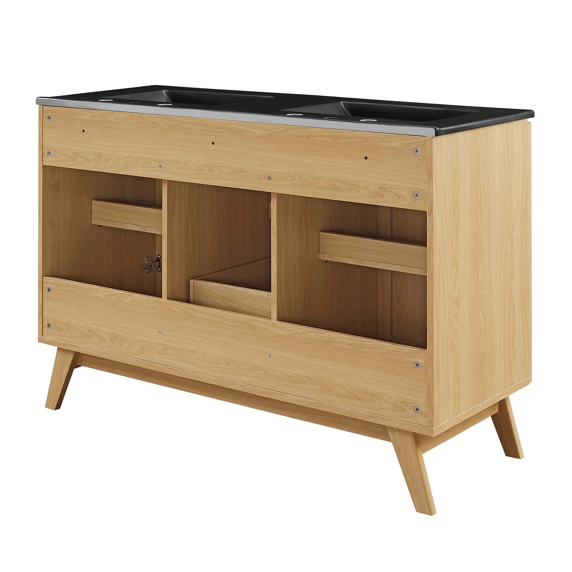 Meuble-lavabo de salle de bain Soma avec lavabo noir inclus