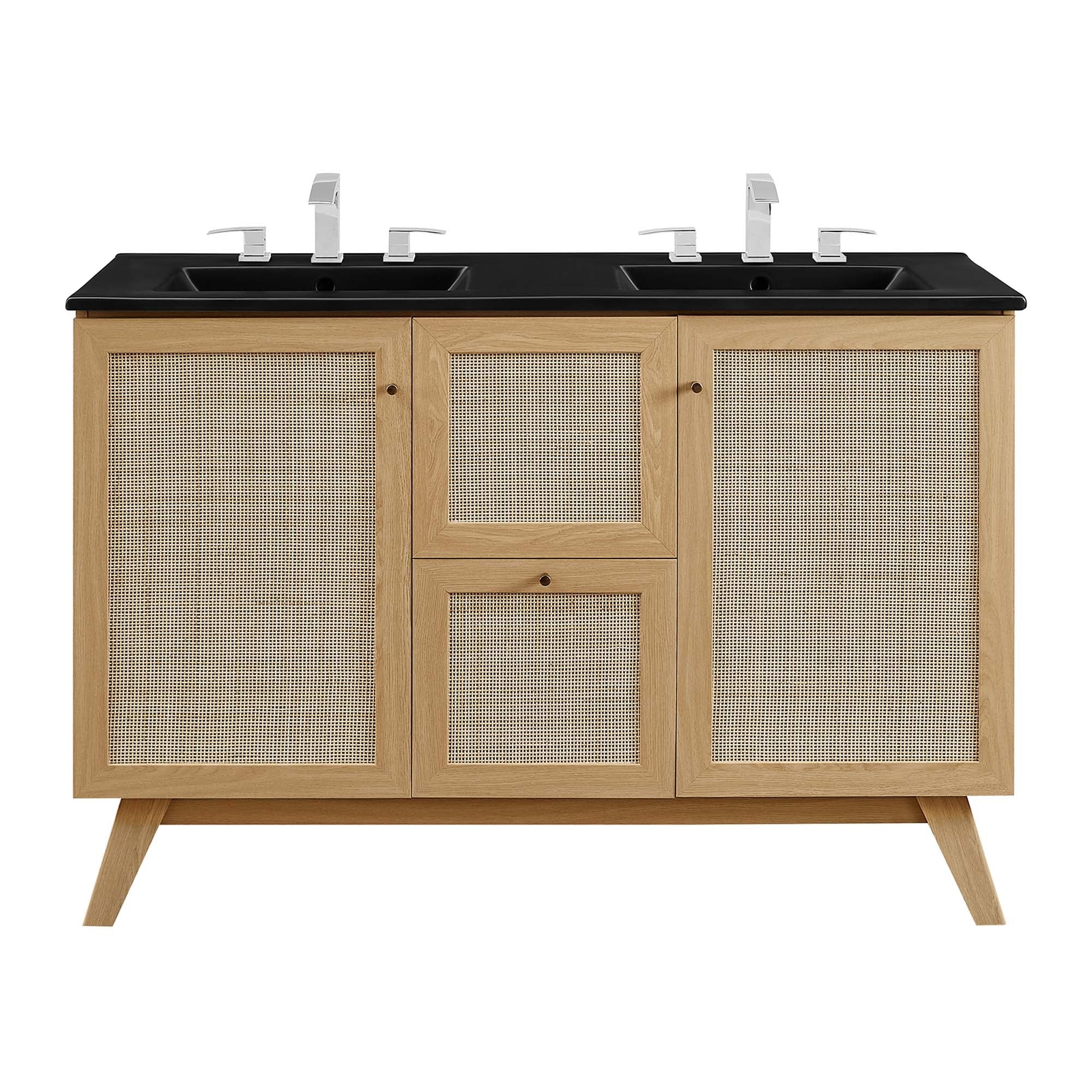 Meuble-lavabo de salle de bain Soma avec lavabo noir inclus